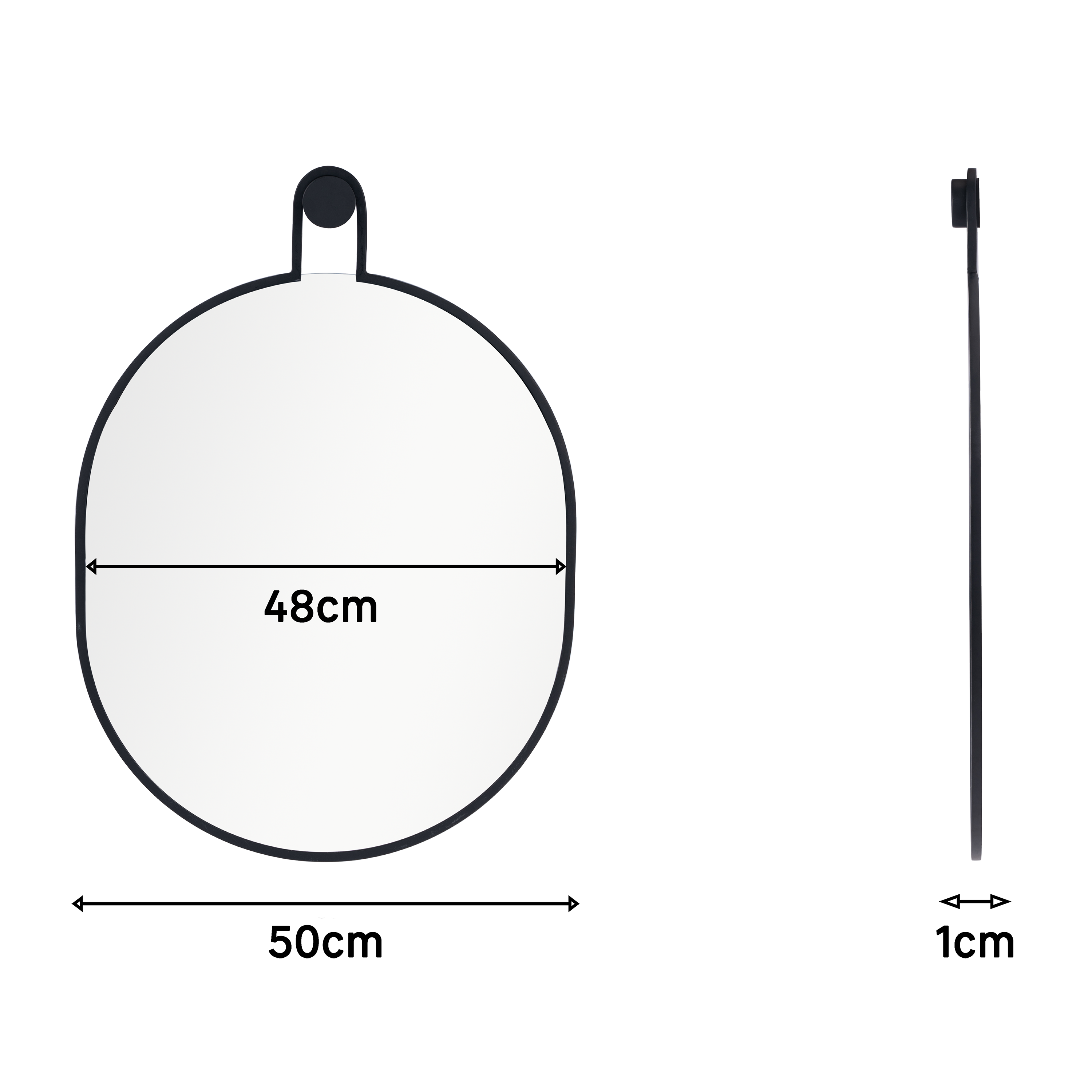 Miroir ovale métal noir Pendul INSPIRE, l.50 x H.70 cm - 14