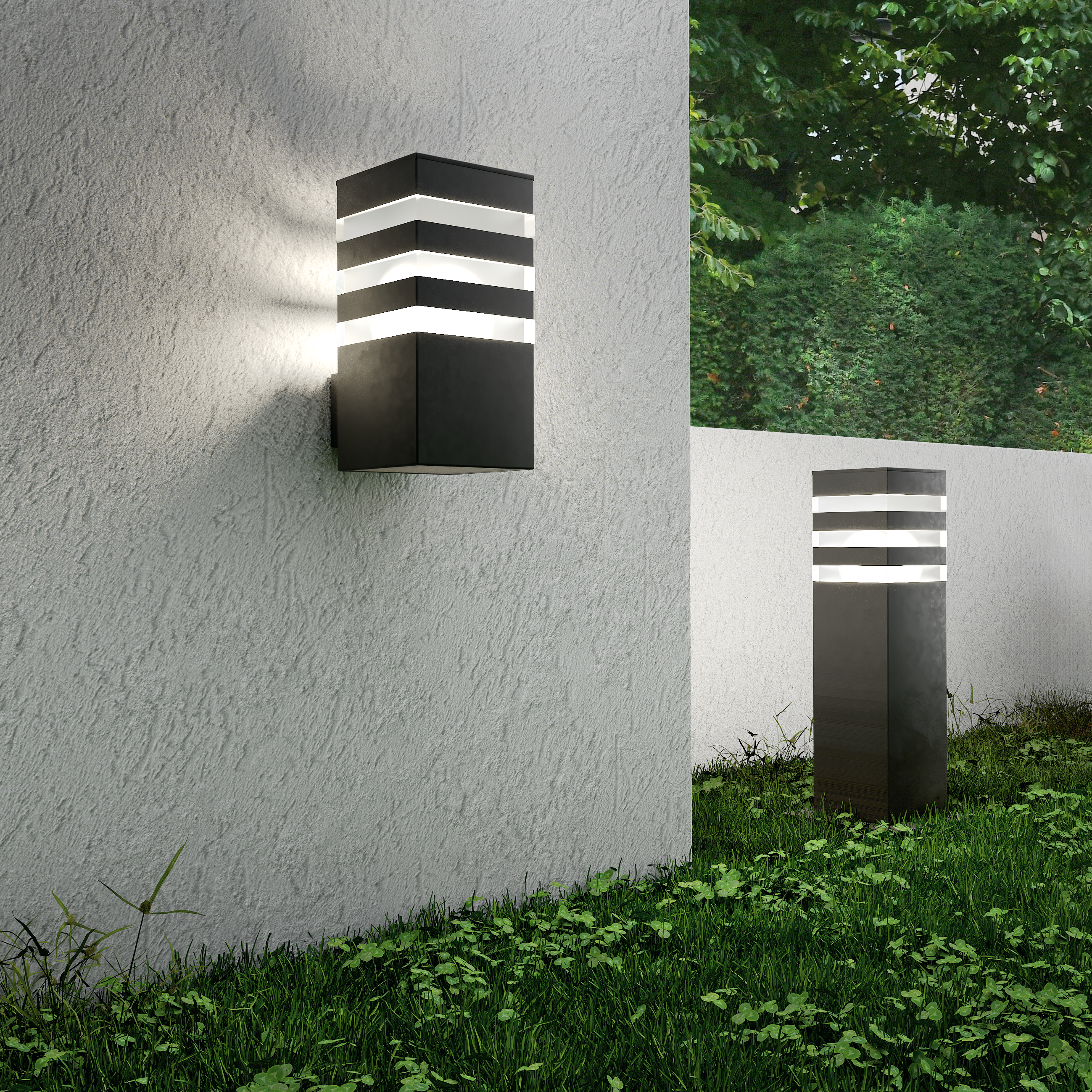 Lampa zewnętrzna ogrodowa słupek Teksas E27 44 cm grafit IP44 Goldlux - 3