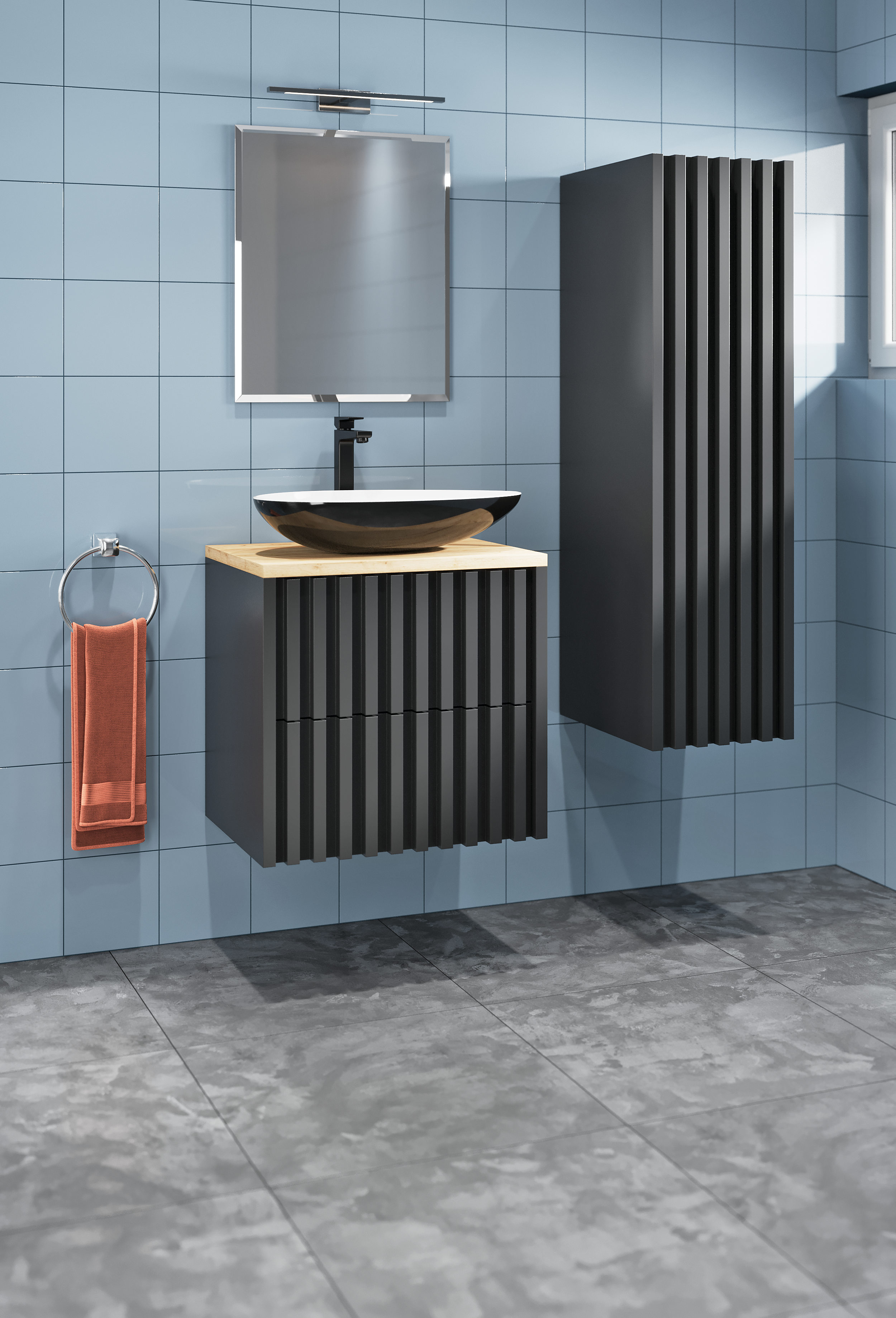 Umywalka konglomeratowa nablatowa Shila Oval 56 Sensea - 2