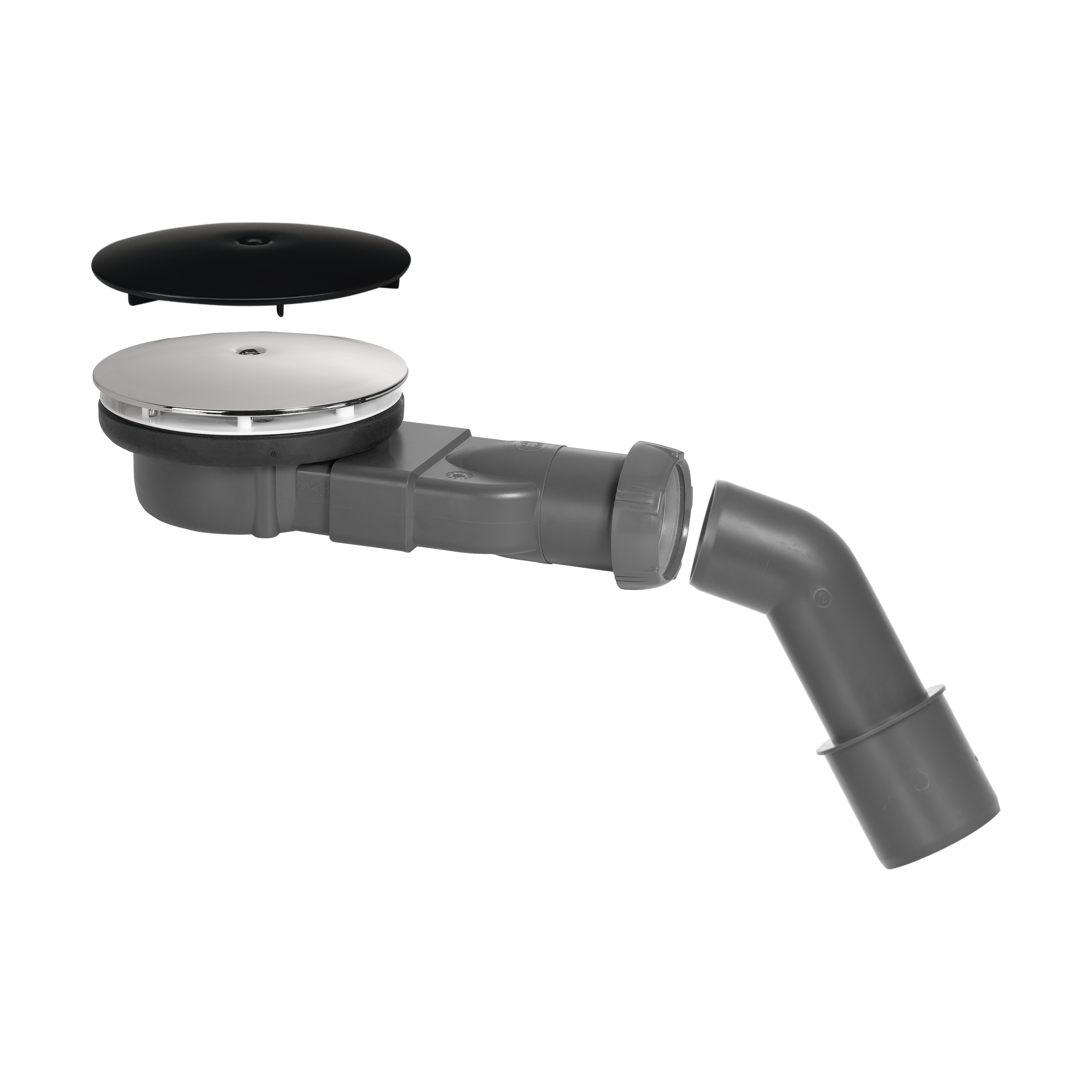 Odpływ brodzikowy niski 90mm czarny Slim WIRQUIN - 6