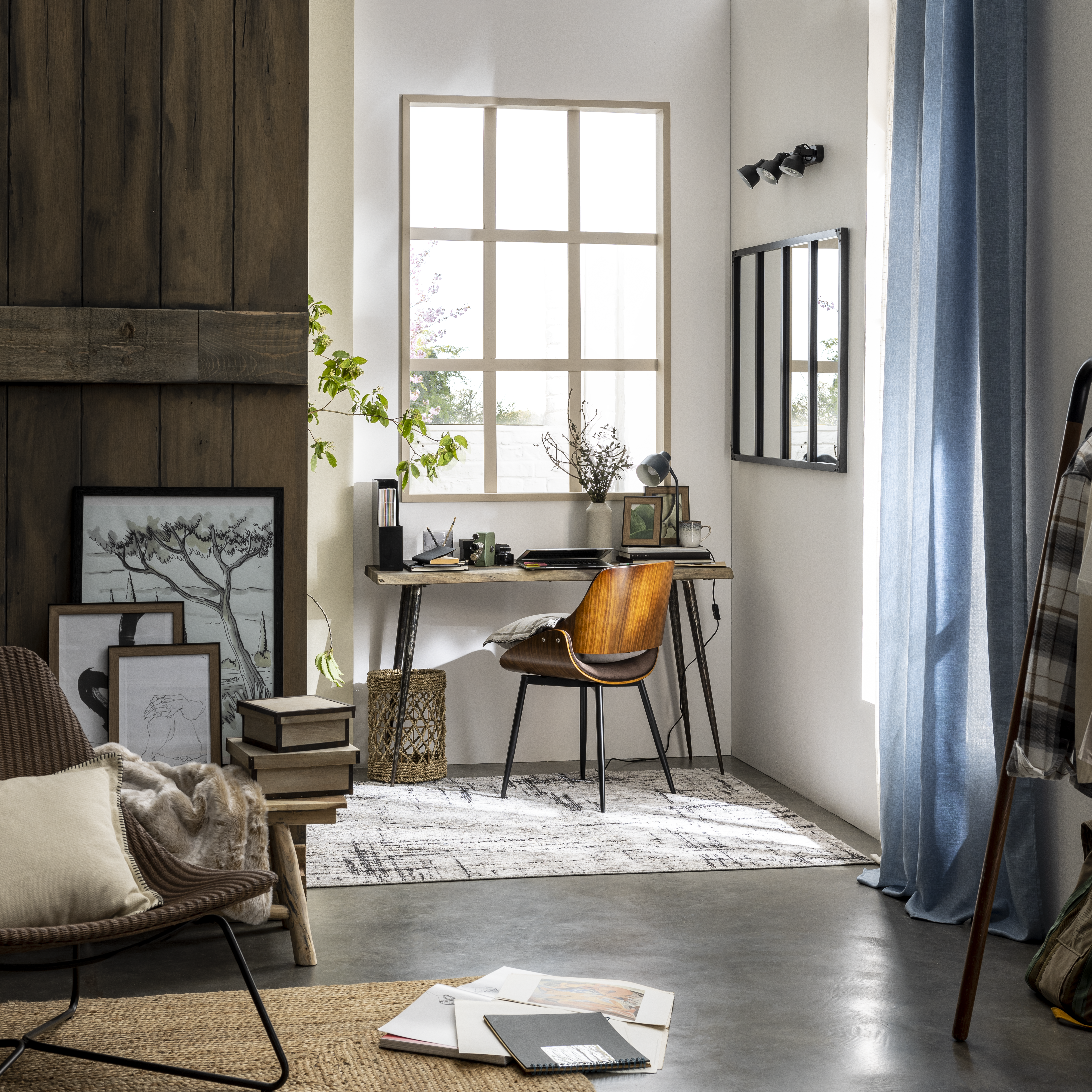 Espelho com moldura LOGGIA preto 120X80 cm Inspire - 3