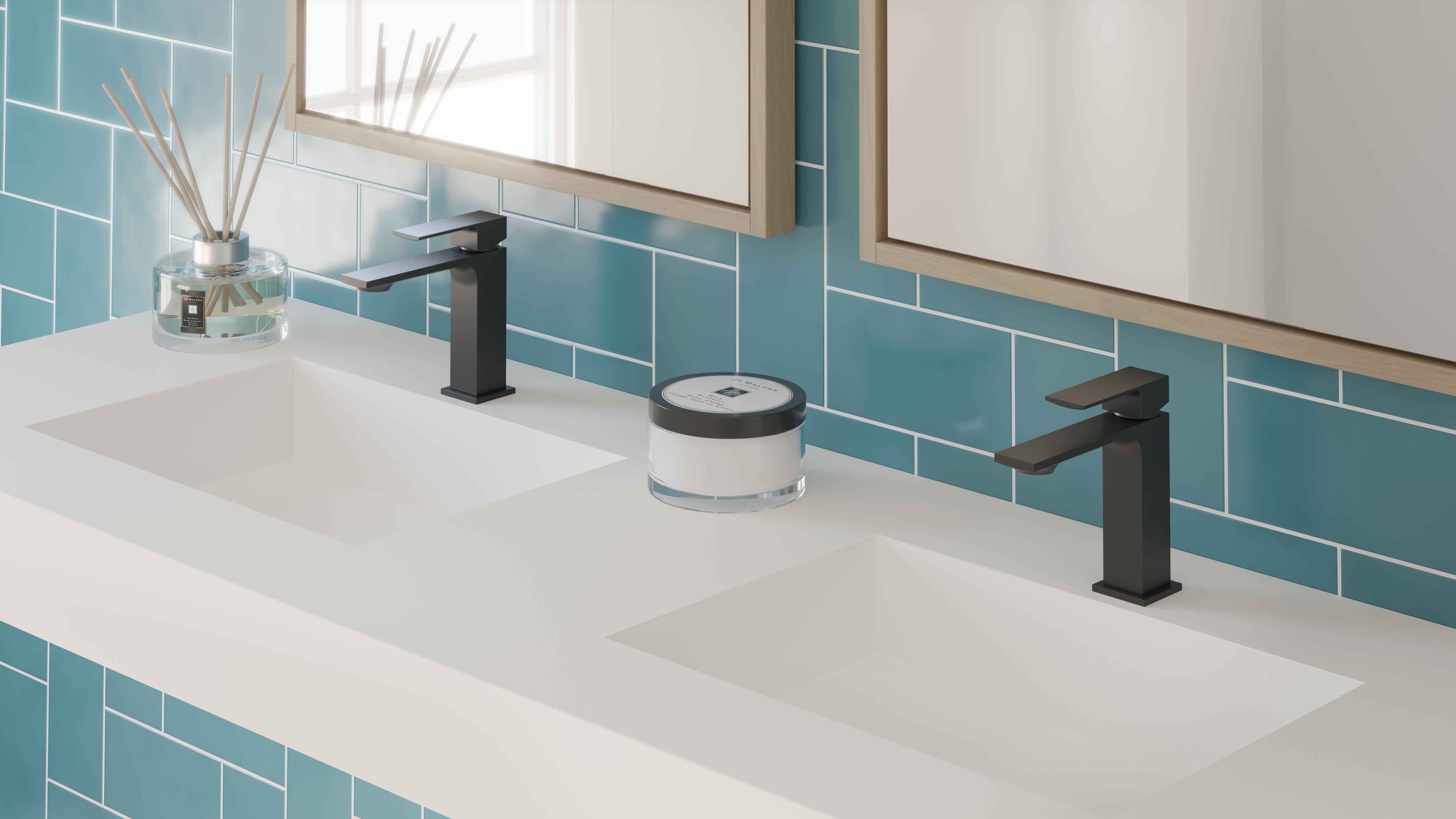 Grifo de lavabo AQG Onyx monomando caño alto negro mate. Antical. Latón - 2