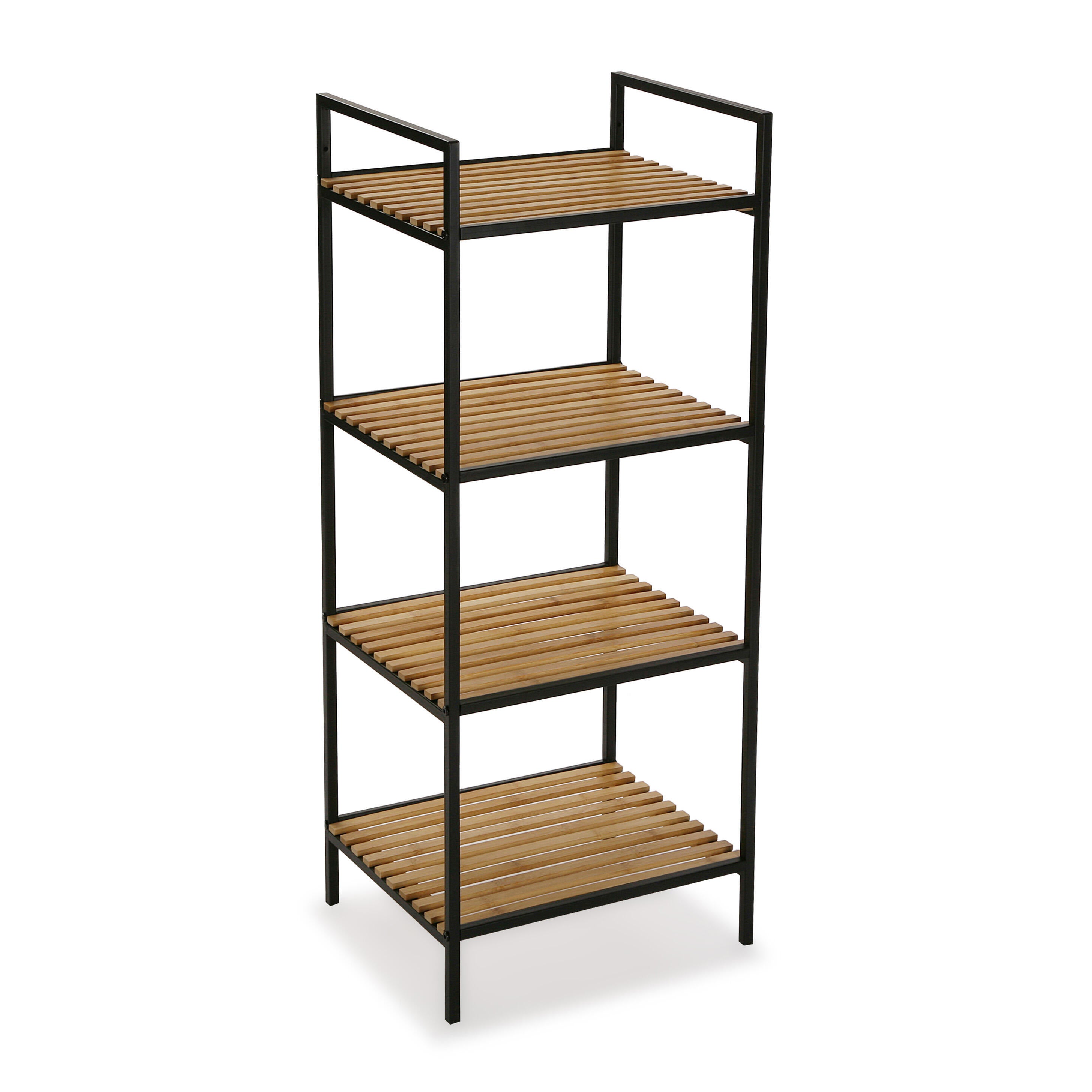 Estante para el baño de madera negro pua 39x32.5x90cm