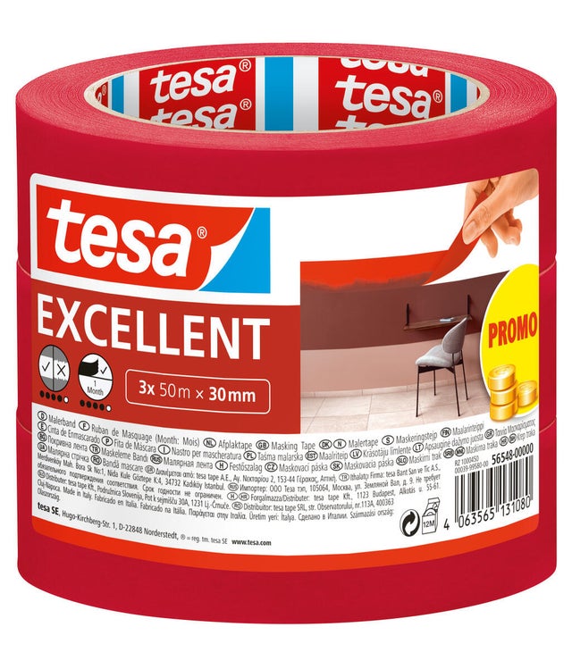 Pack de 3 cintas de pintor Excellent TESA 50mx30mm