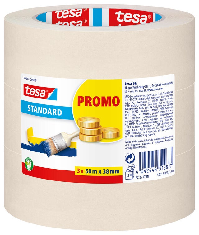 Pack de 3 cintas de pintor TESA 50mx38mm