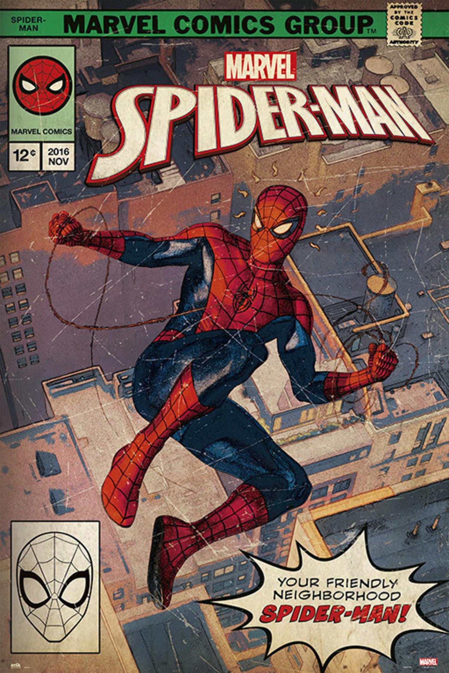Póster Cine rectangular de 61 x 91.5 cm. Papel Marvel Spider-Man Portada Comic multicolor - 5