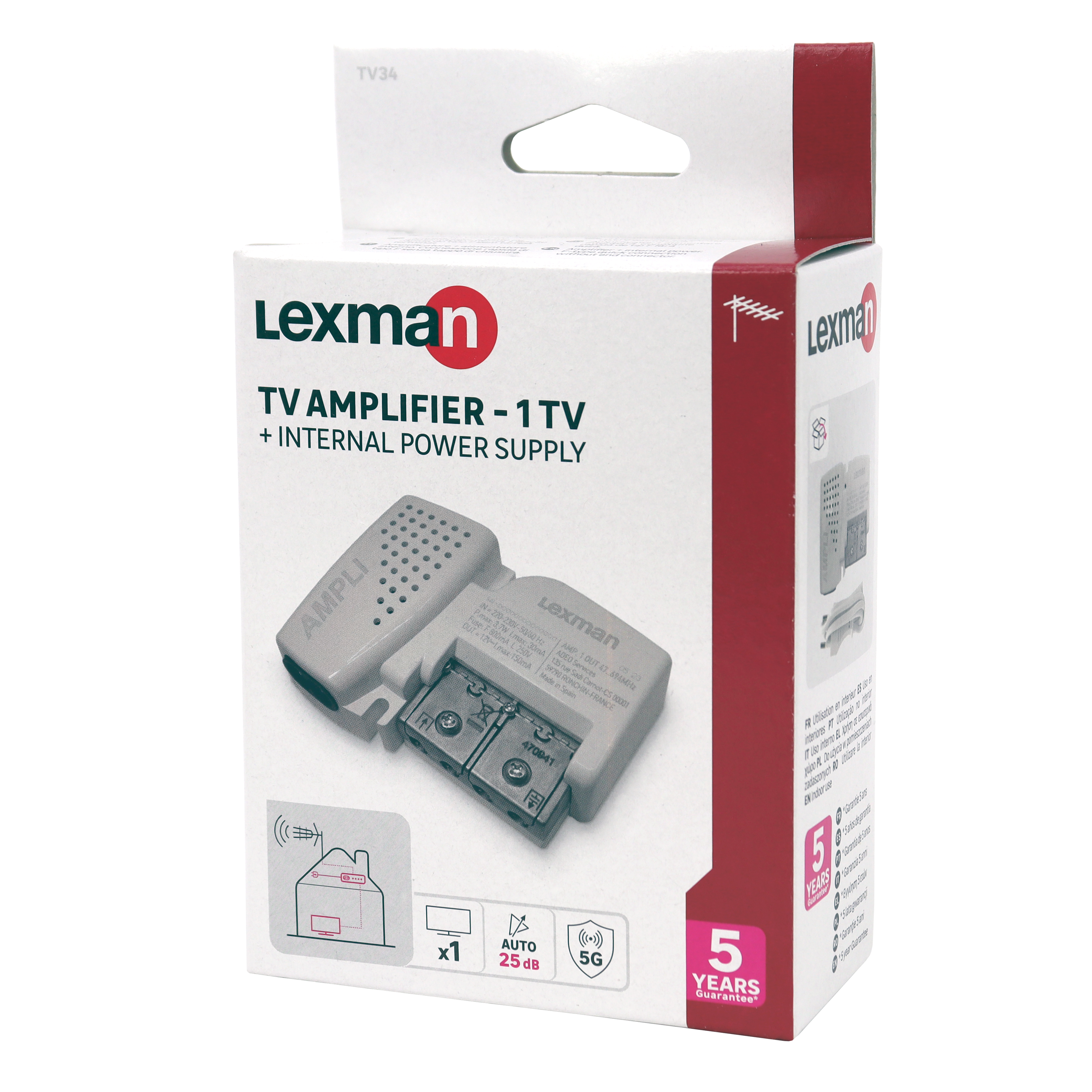 Amplificateur blindé 1 sortie + alimentation, Lexman - 5