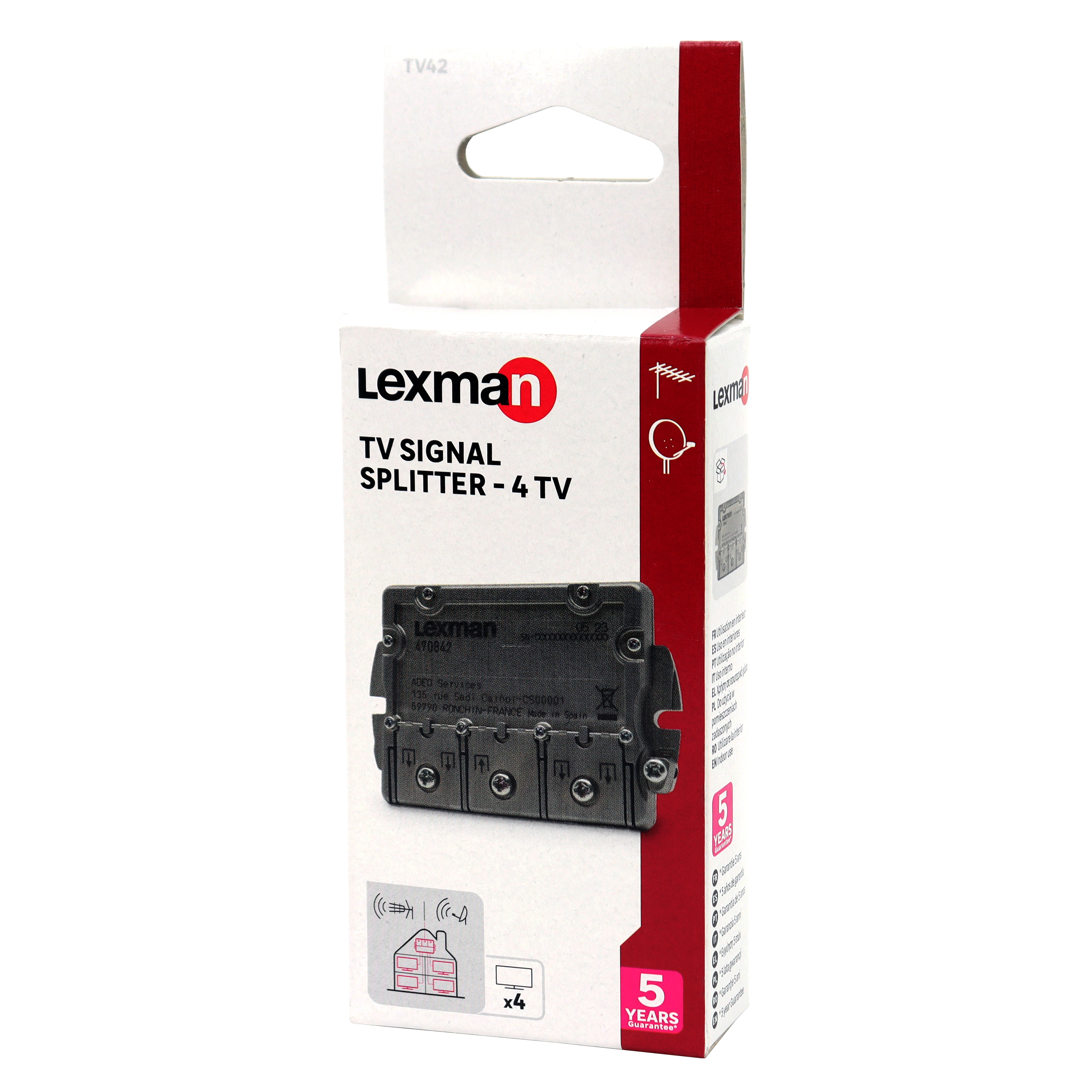Repartiteur de signal 4 sorties intérieur, Lexman - 4