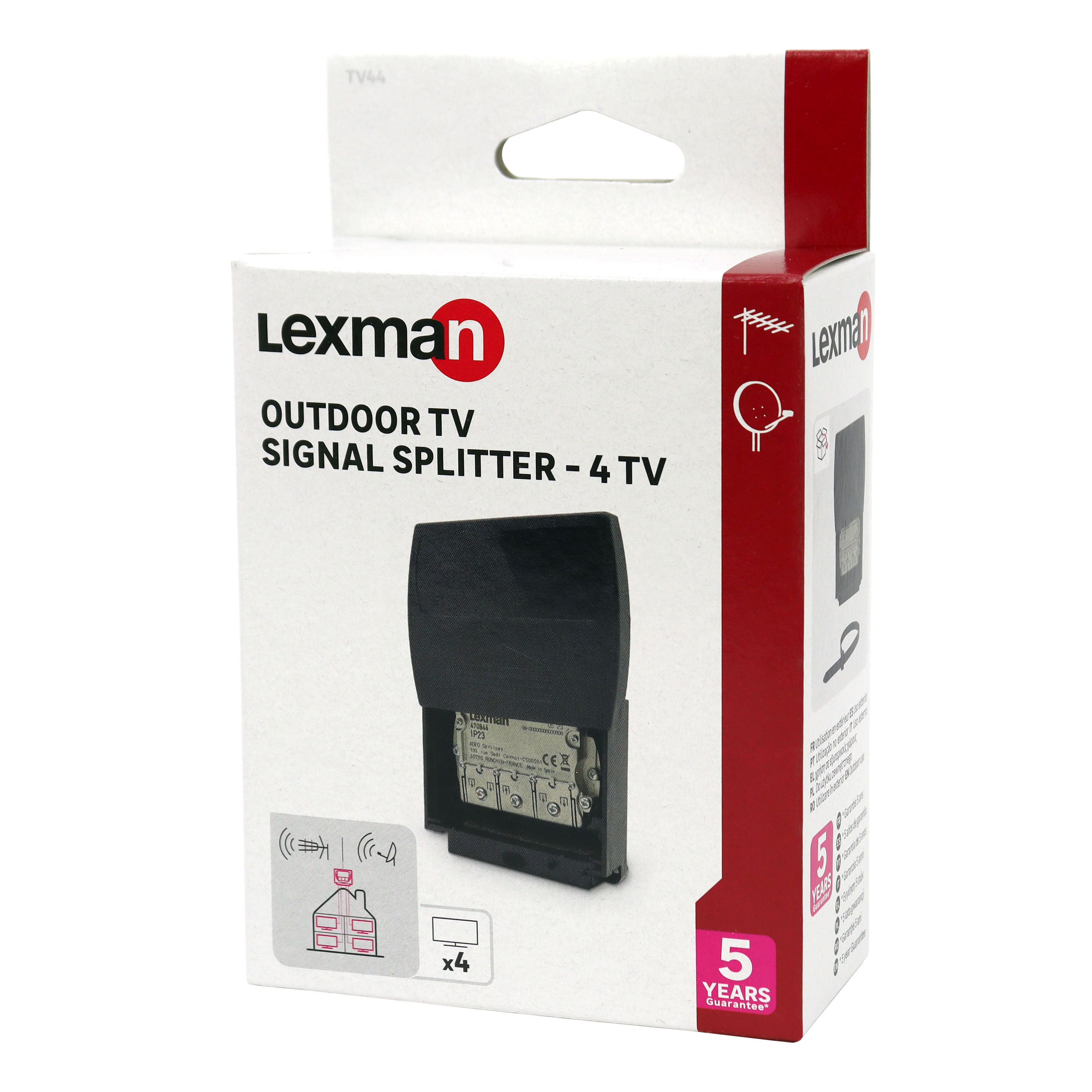 Repartiteur de signal 4 sorties intérieur/extérieur, Lexman - 4