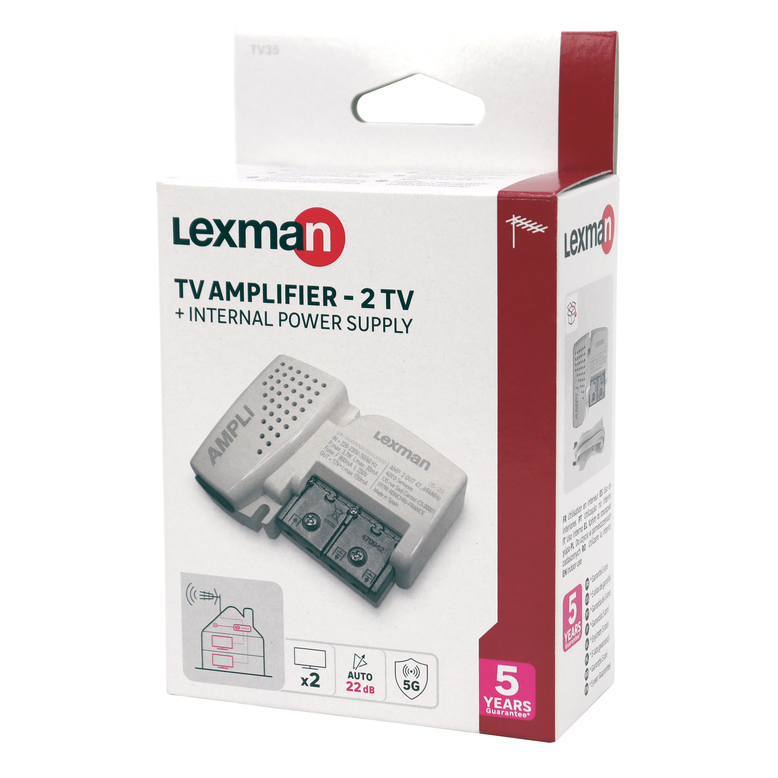 Amplificateur blindé 2 sorties + alimentation, Lexman - 5