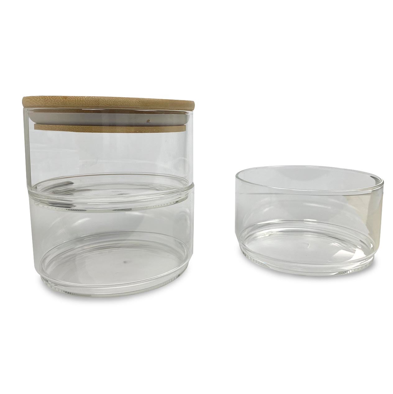 Lot de 3 bocaux en verre empilables - 2