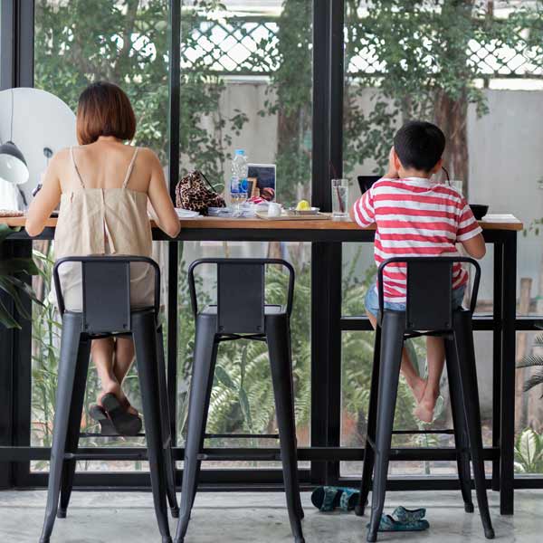 Tabouret de bar Vintage, noir H.83 cm - 2