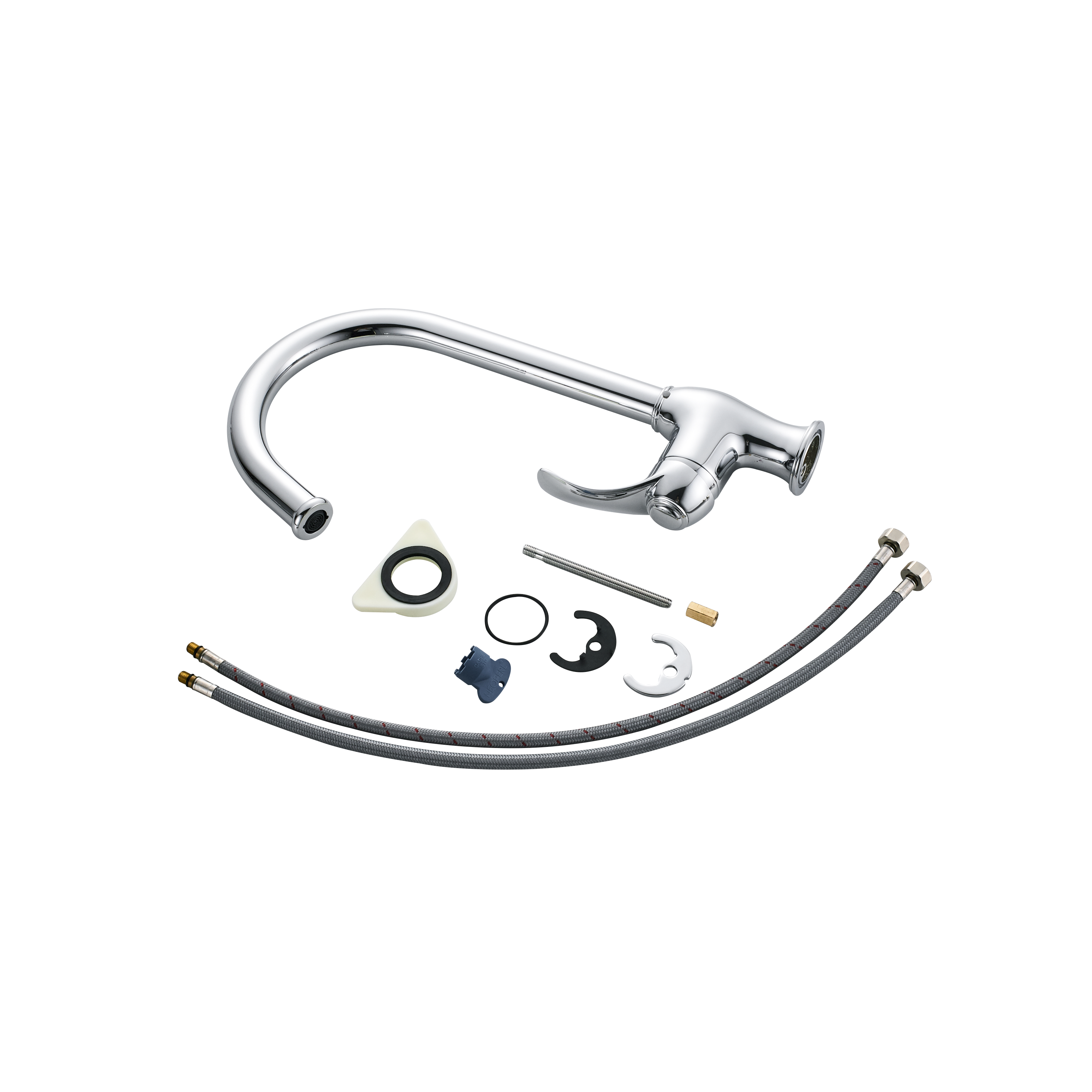 Rubinetto da cucina fisso Puna argento cromato lucido DELINIA - 4