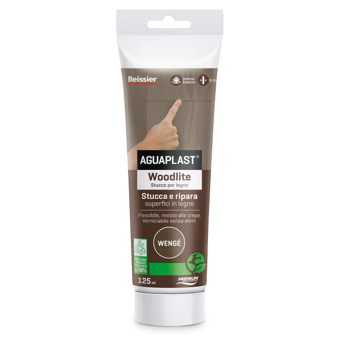 Stucco In Pasta Per Legno Rasaben A32 - Colore Wengé, Pronto All'uso, Barattolo 0,5 Kg, Made In Italy
