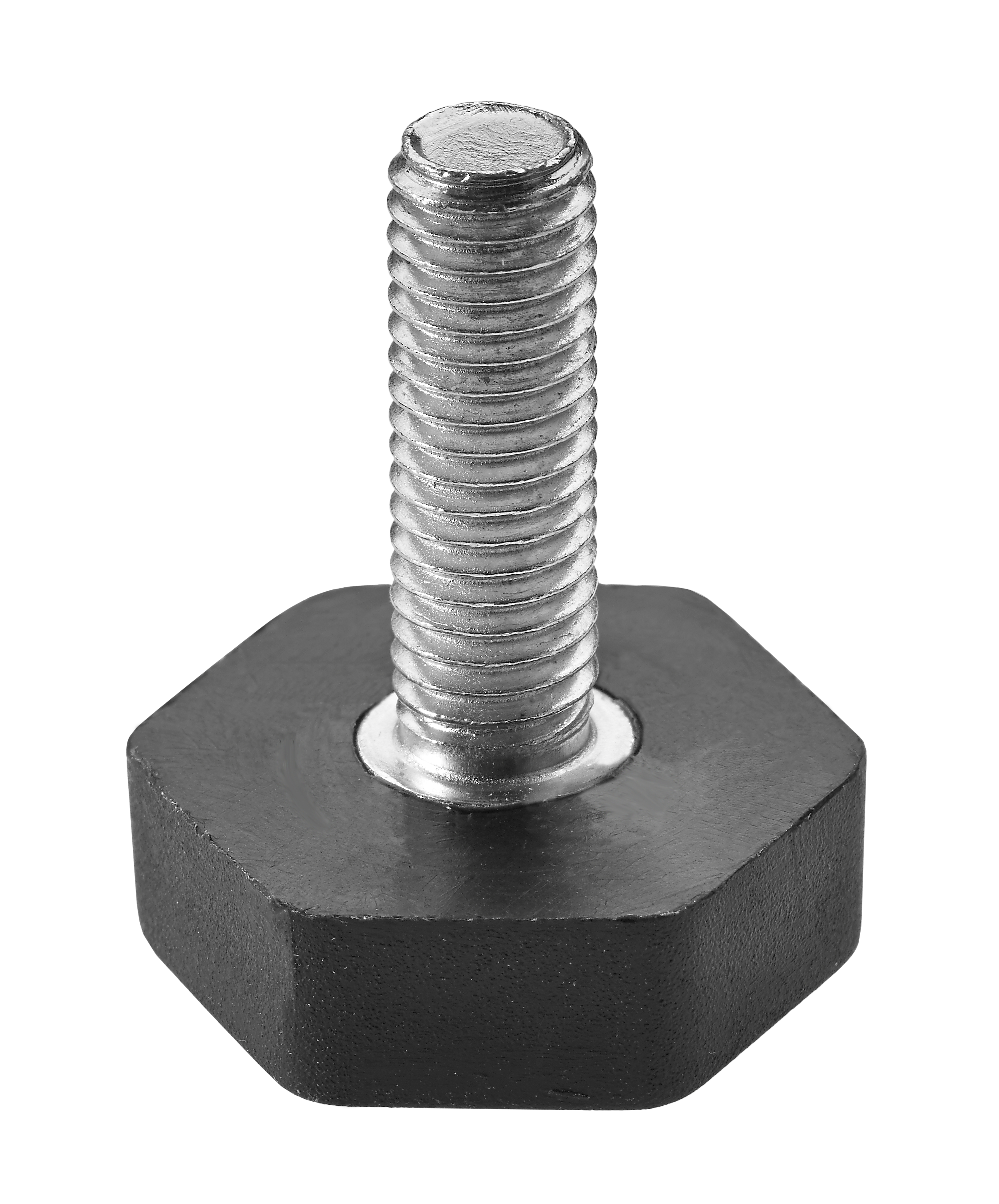 Lote 4 Pés Niveladores Metal M10  Feltro  Preto - 2