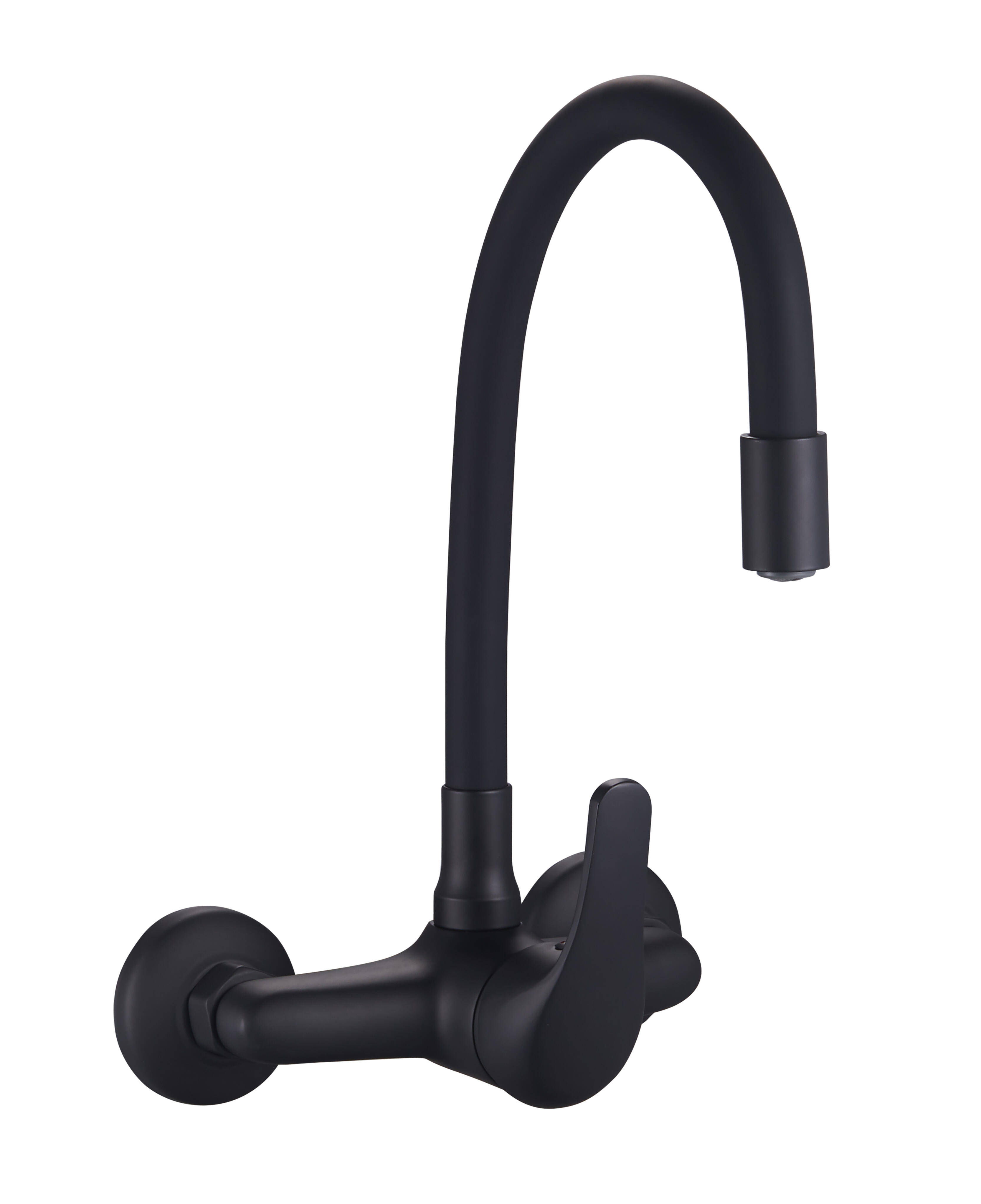 Grifo de cocina monomando caño alto edouard rousseau ilo flexible negro