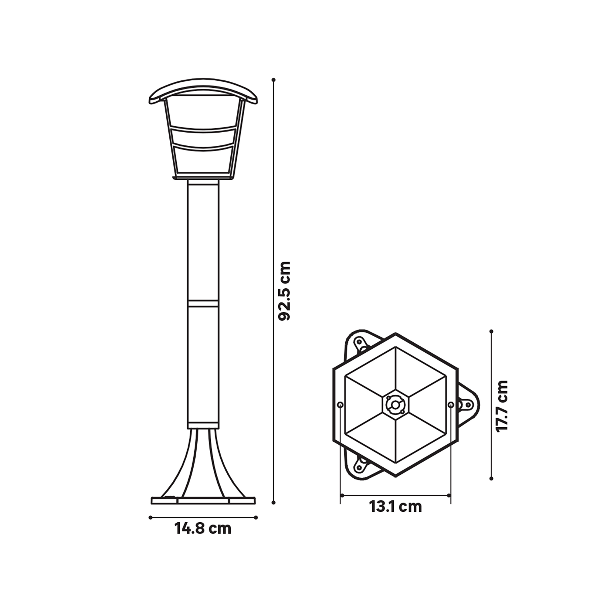 Baliza de jardín exterior E27 Palama Inspire 100 cm aluminio negro resistencia IP44 - 3