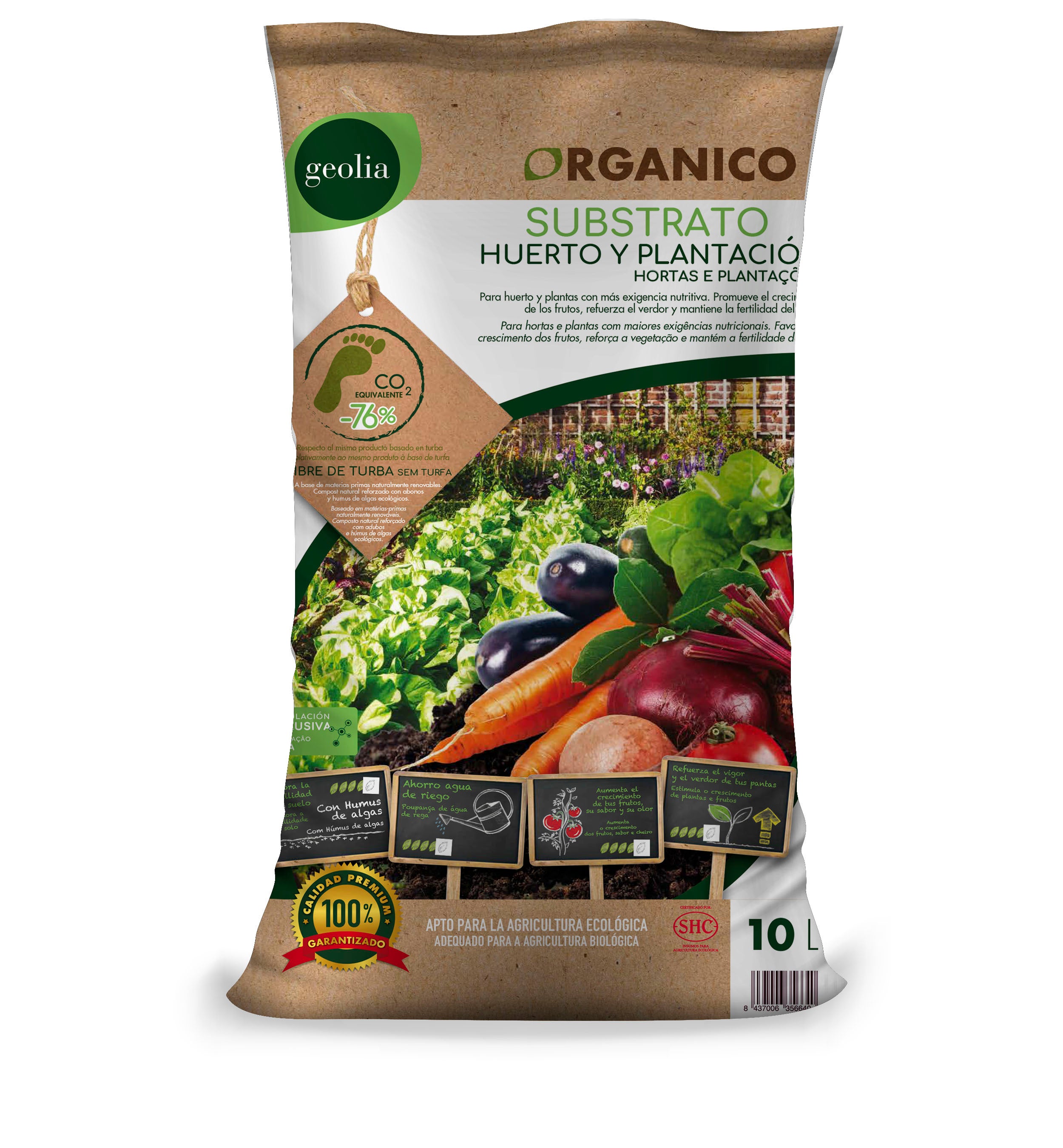 Sustrato para huerto urbano geolia 10 l