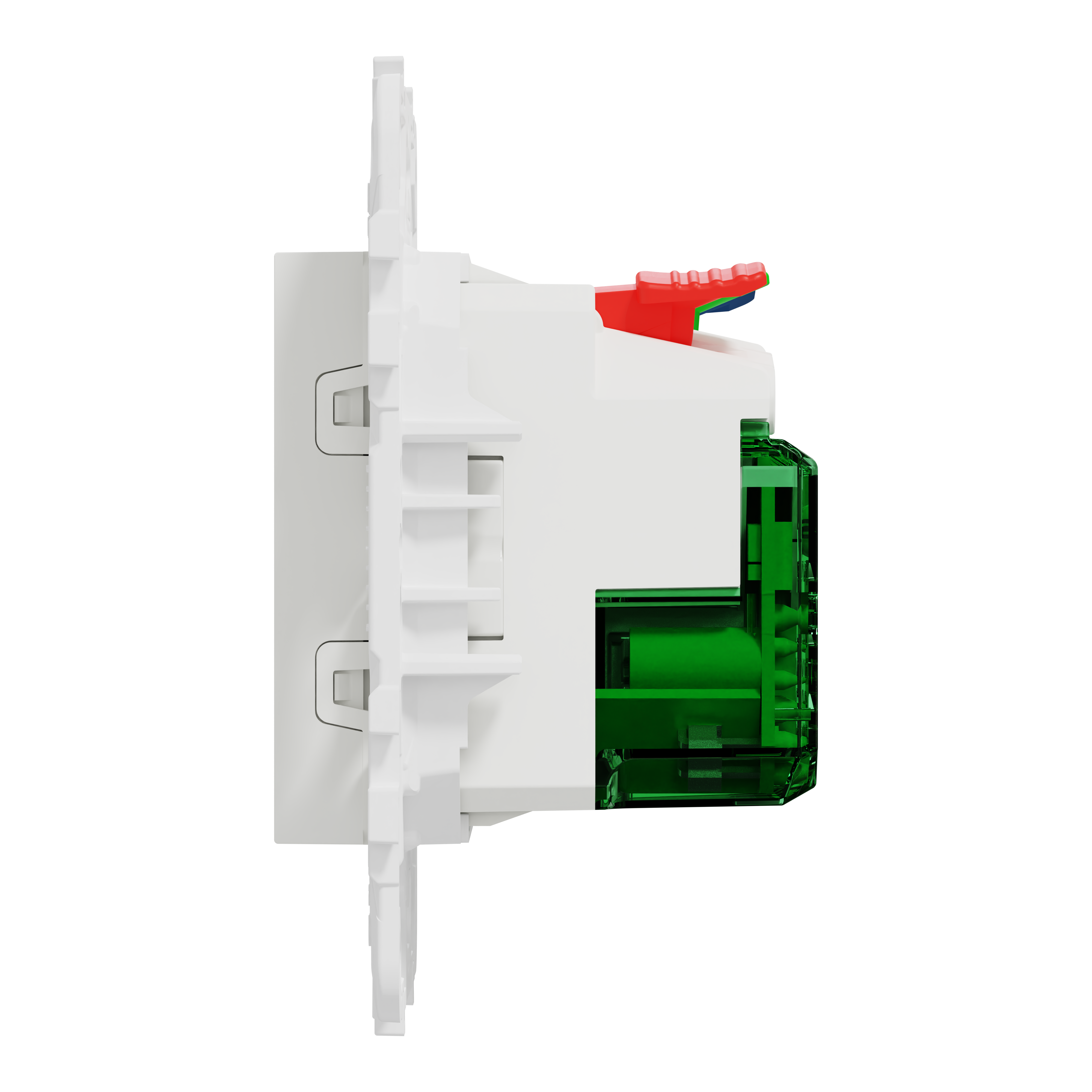 Prise avec terre affleurante avec USB C, à assembler, Unica, Blanc - 4