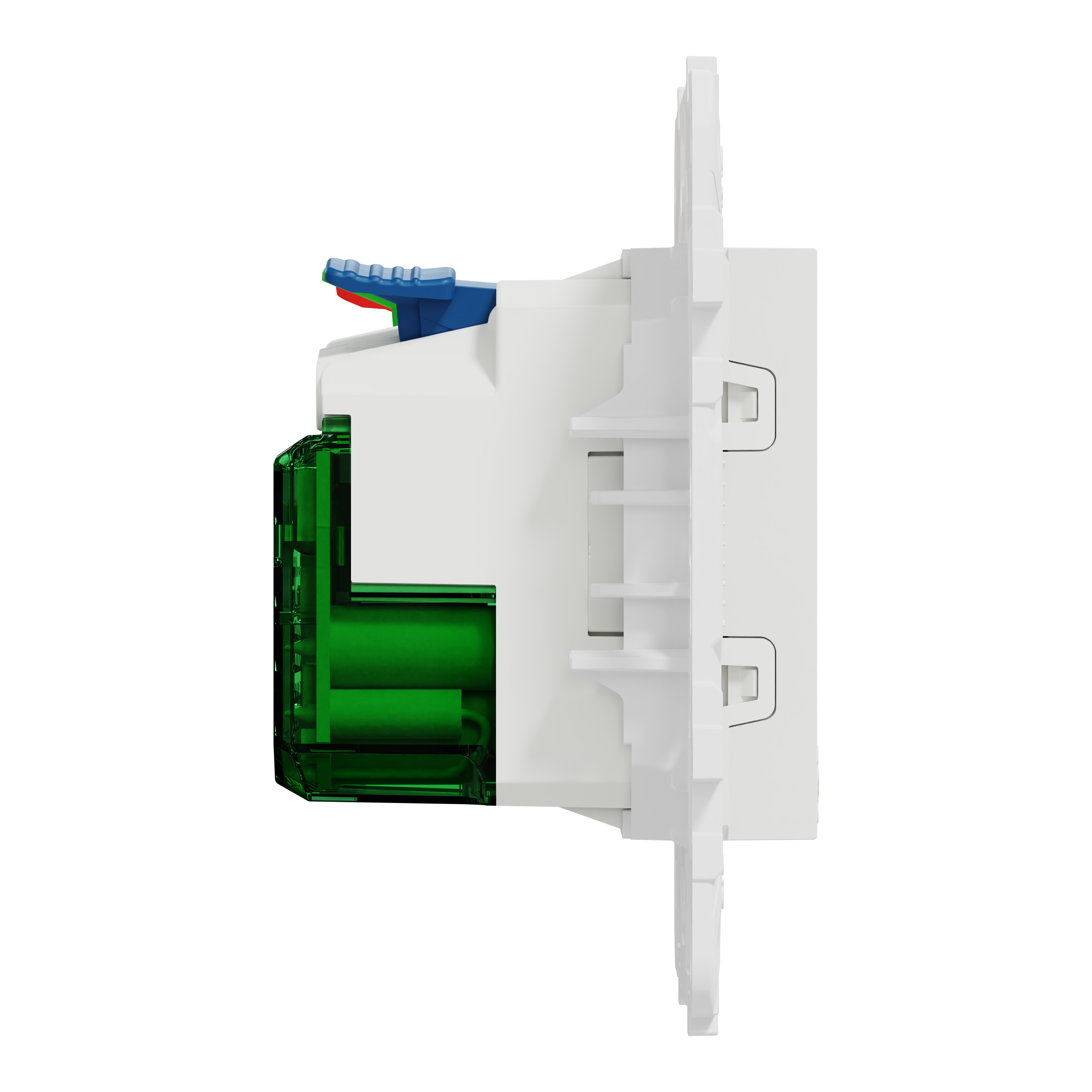 Prise avec terre affleurante avec USB C, à assembler, Unica, Blanc - 5