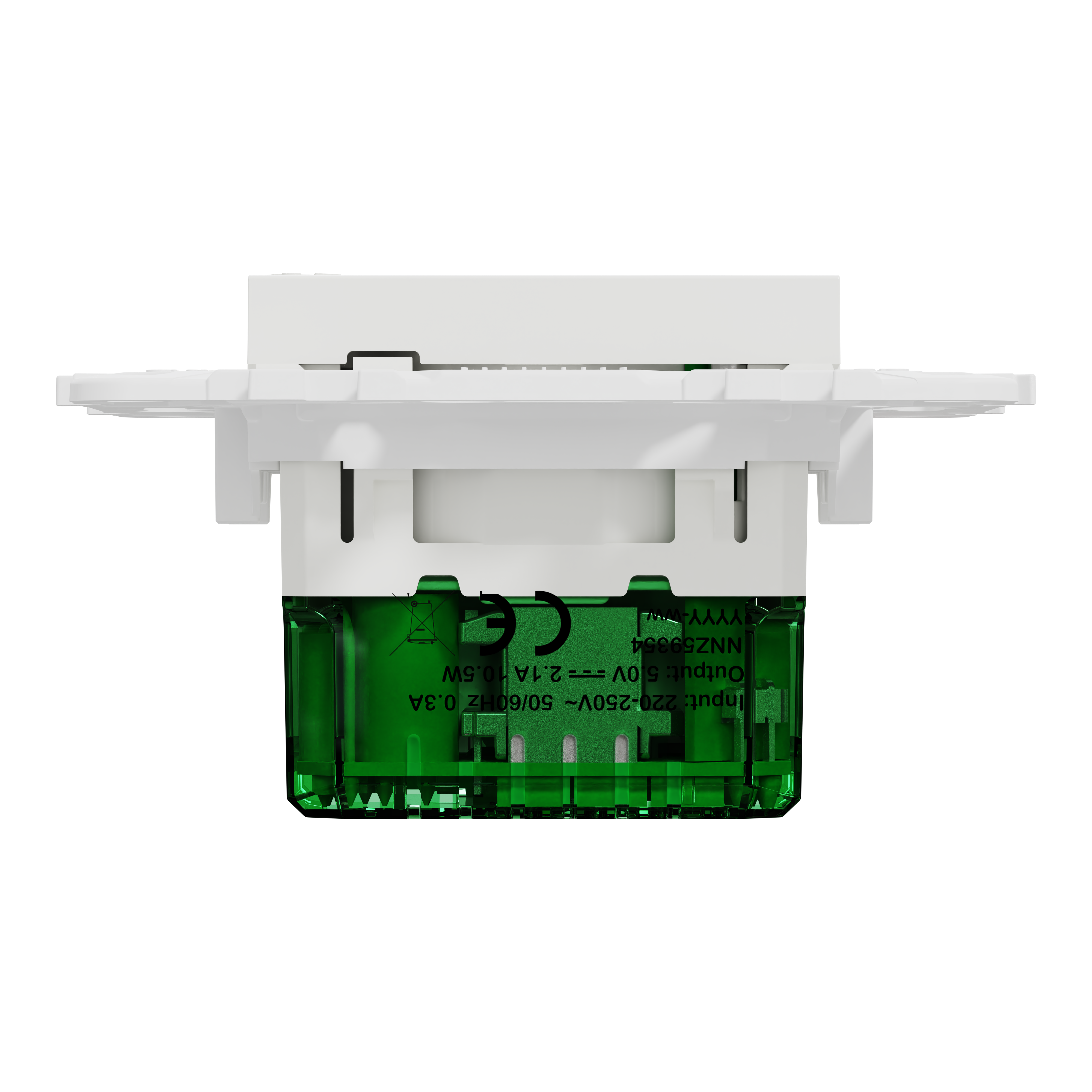 Prise avec terre affleurante avec USB C, à assembler, Unica, Blanc - 6