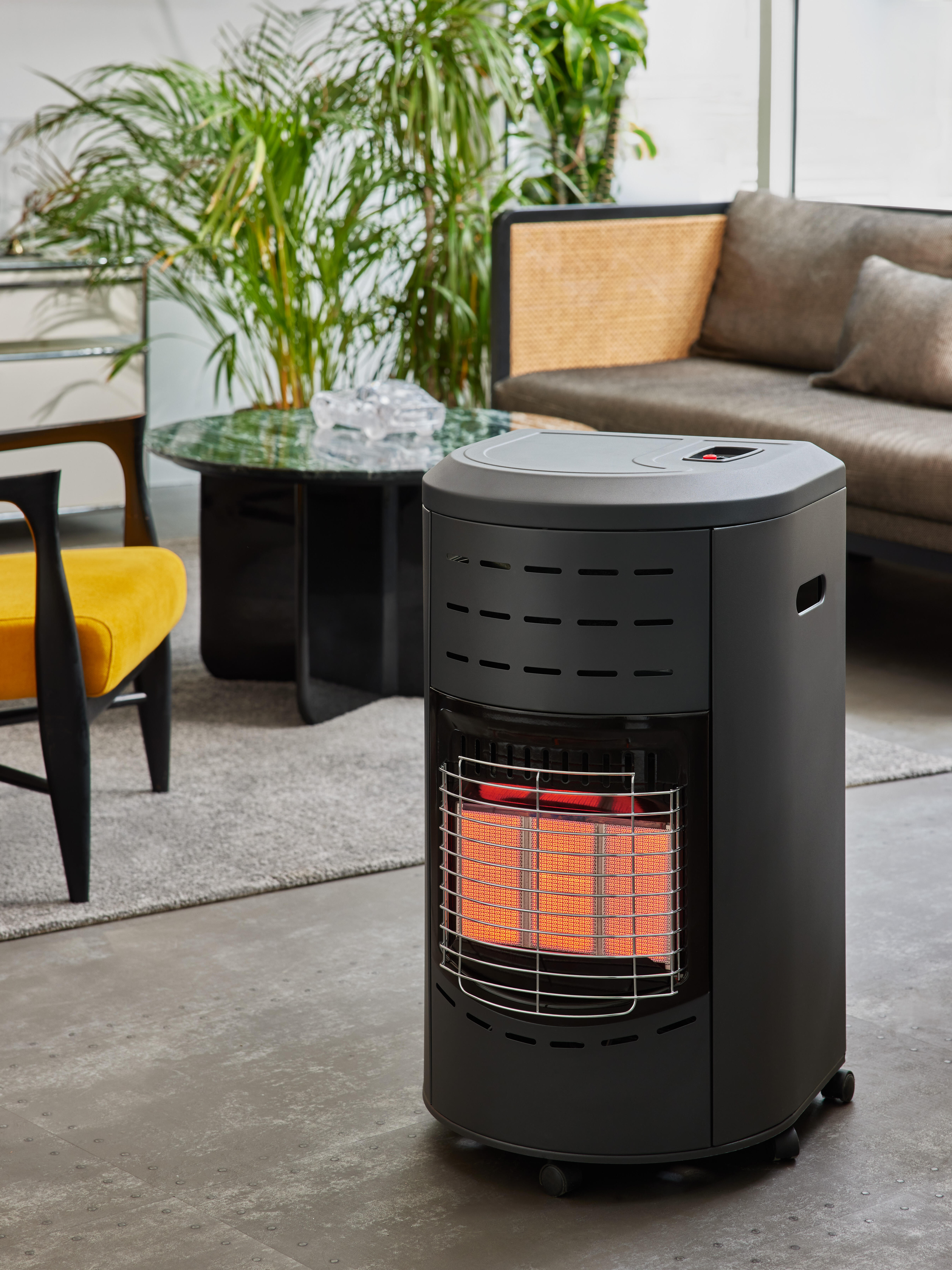 Chauffage D'appoint à Gaz Poznan - FAVEX - Intérieur - Infrarouge - 4200 W - 3 Puissances De Chauffe - Jusqu'à 40 M² - Acier, Noir - Gamm Vert