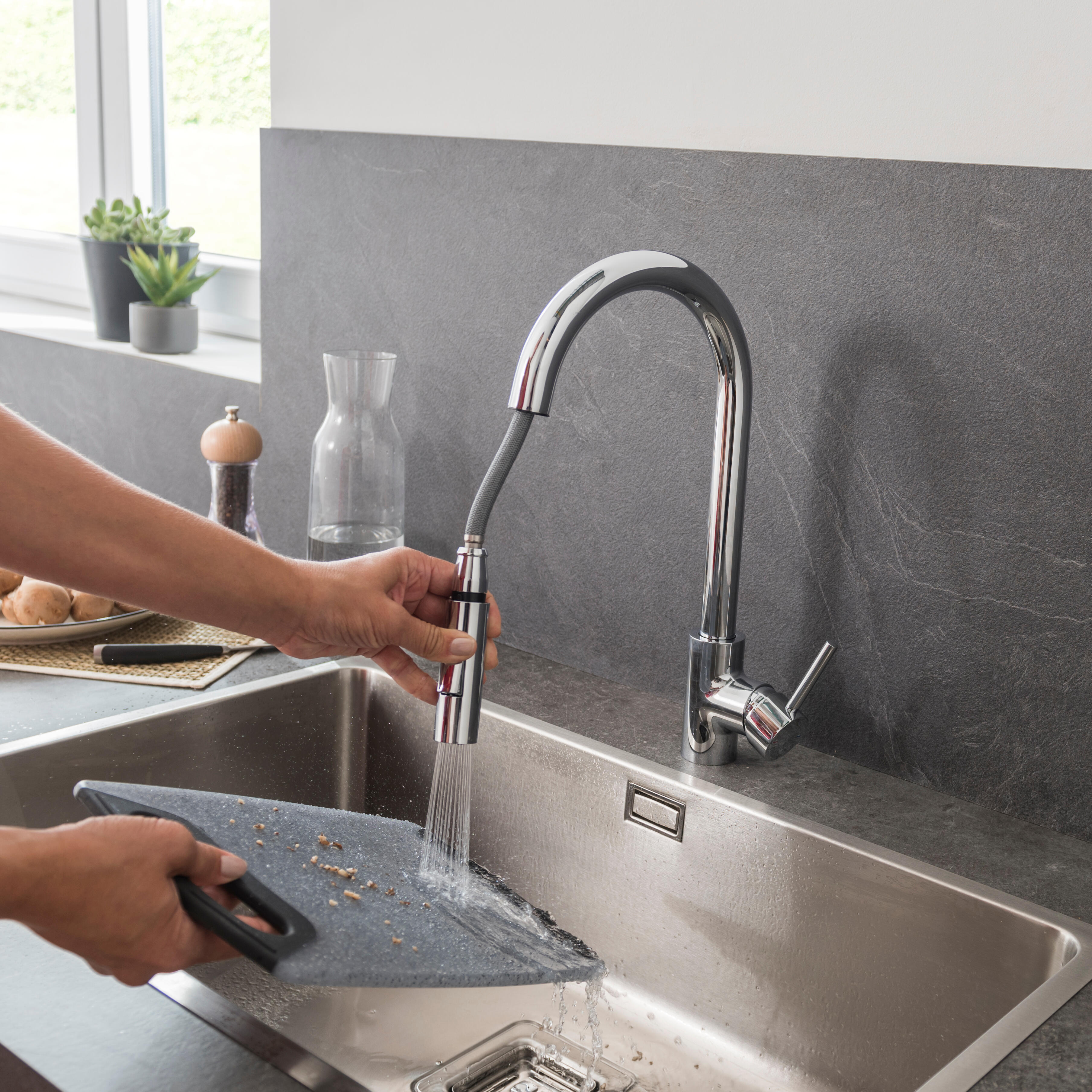 Mitigeur de cuisine avec douchette DELINIA Lily chrome - 3