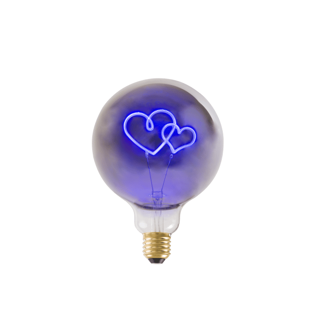 Ampoule led décorative, coeurs bleus, globe 125mm, E27, XXCELL