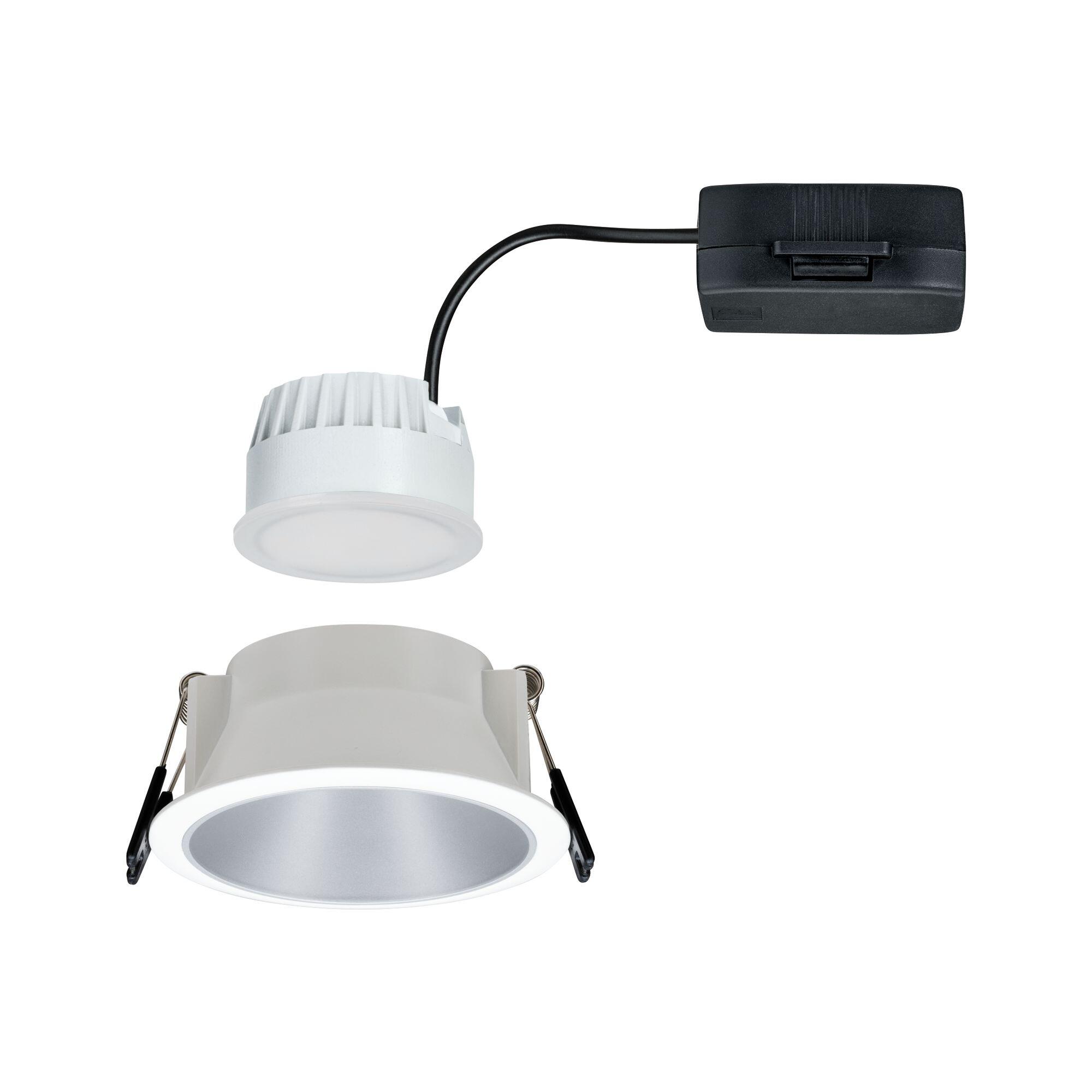 Spot à encastrer Cole led intégrée, 2700K PAULMANN rond blanc/argent - 9
