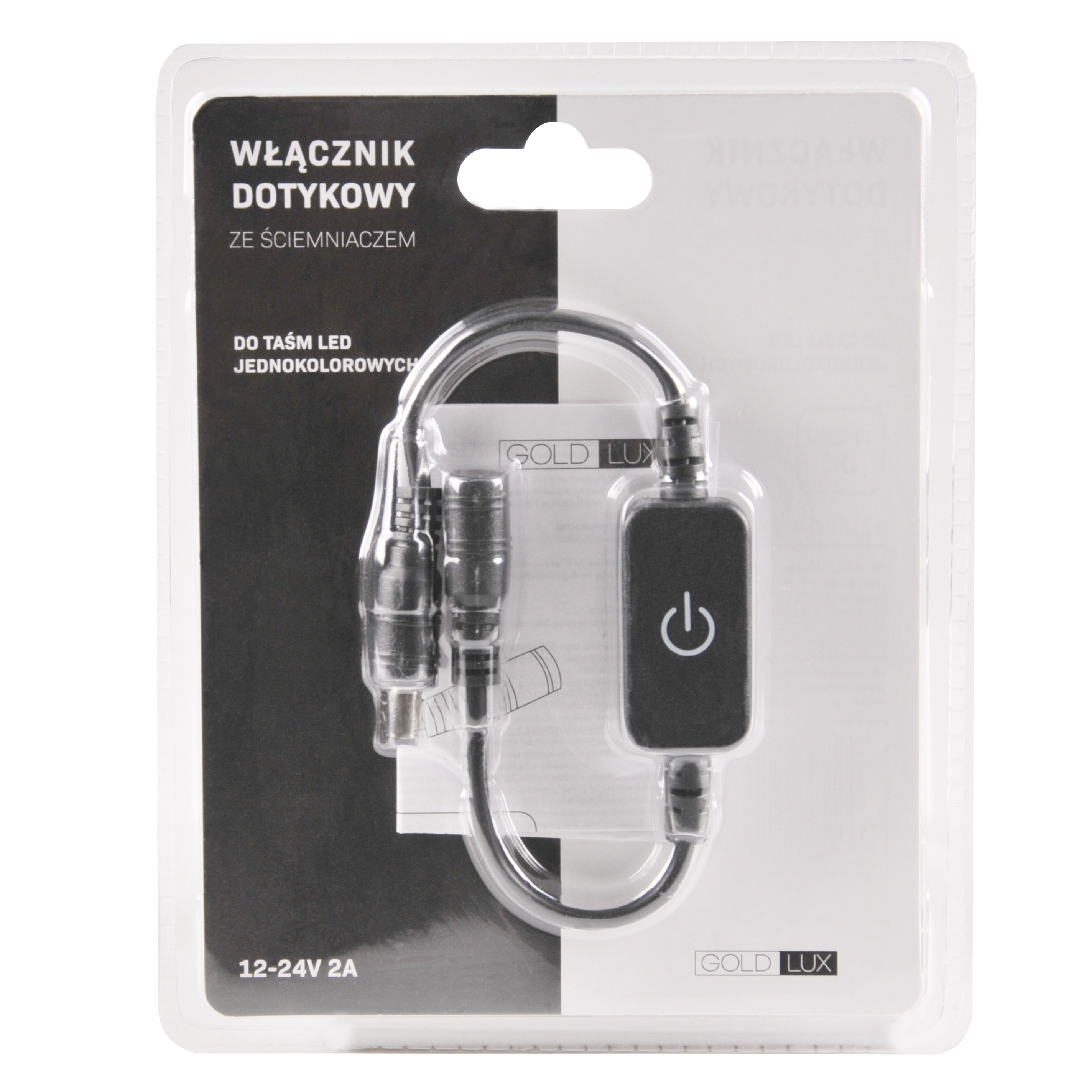 Włącznik dotykowy ze ściemniaczem czarny 12-24 V IP20 Goldlux - 4