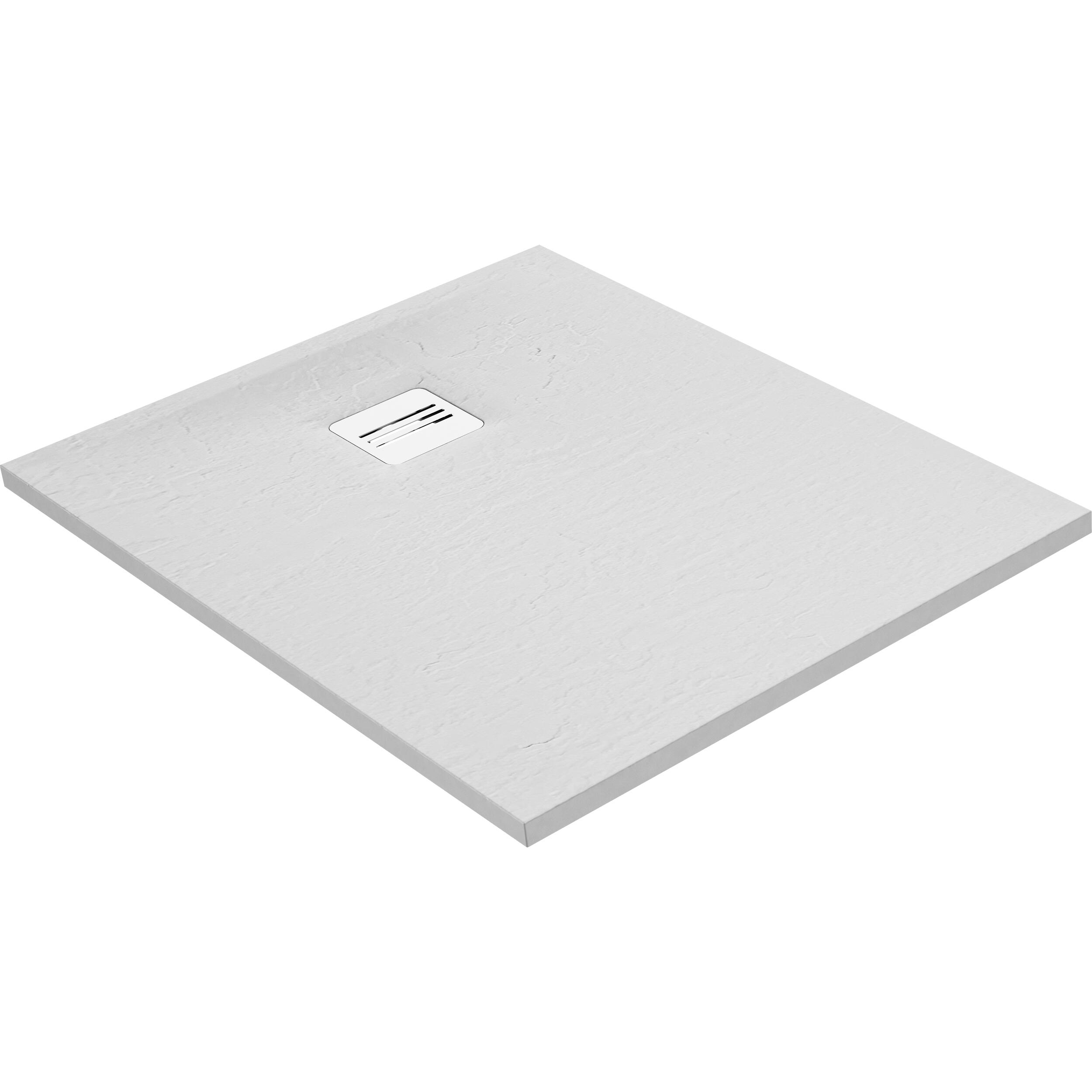 Receveur de douche extraplat, résine, blanc L.100 x l.80 cm, Remix light - 2