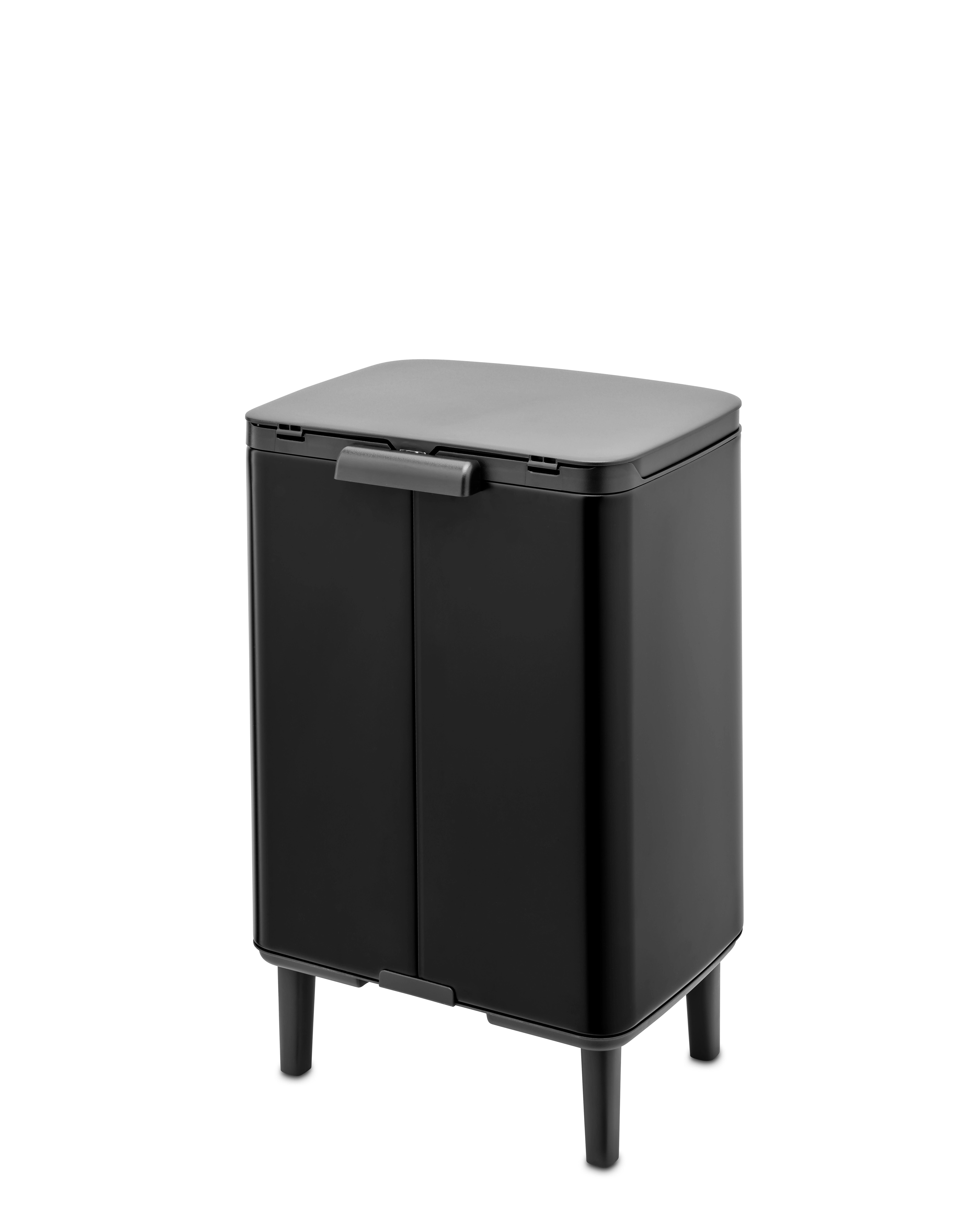 Papelera baño bo cubo rectangular negro 12l