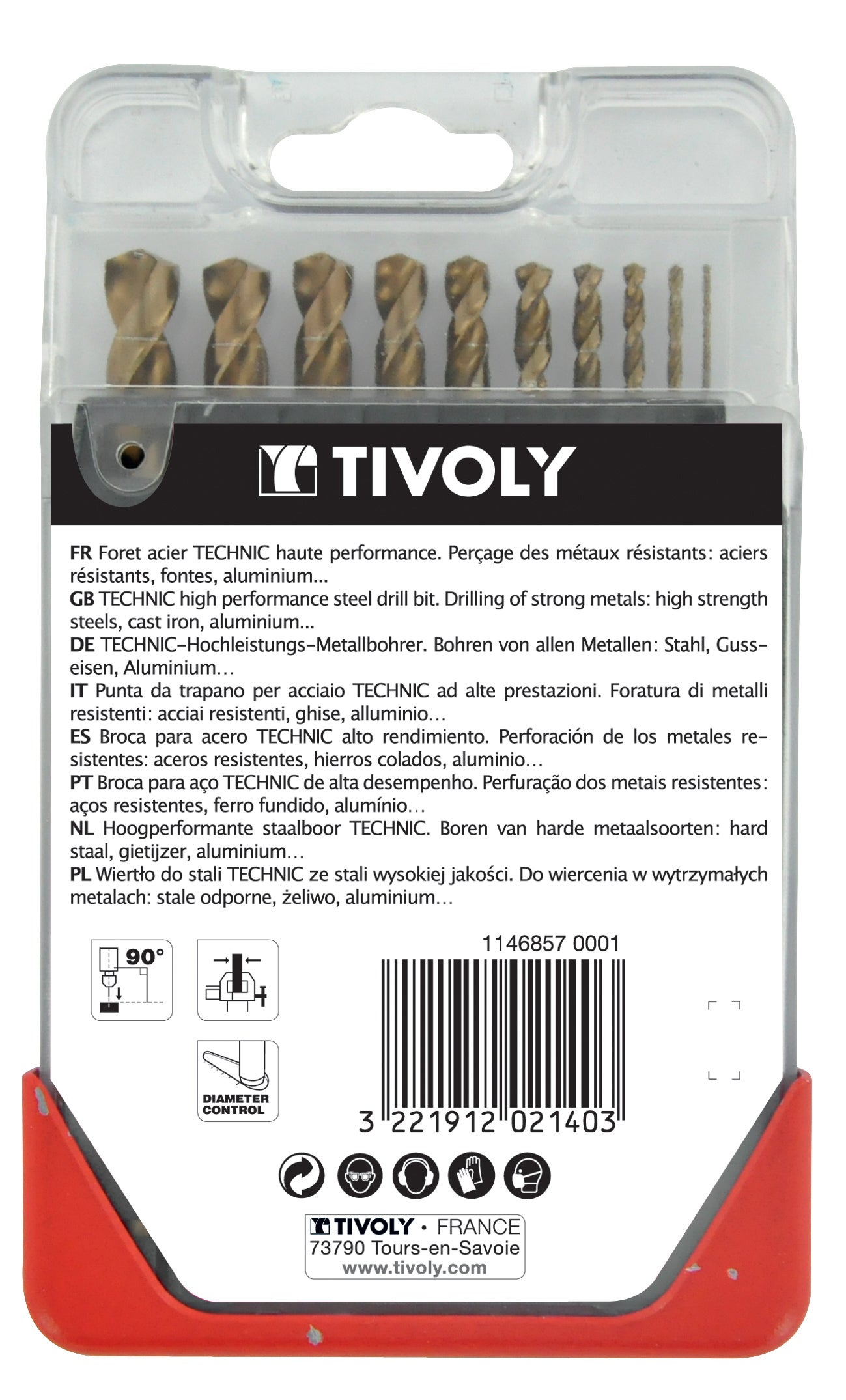 Coffret de 10 forets à métal HSS, Diam.1 à 10 mm TIVOLY - 3