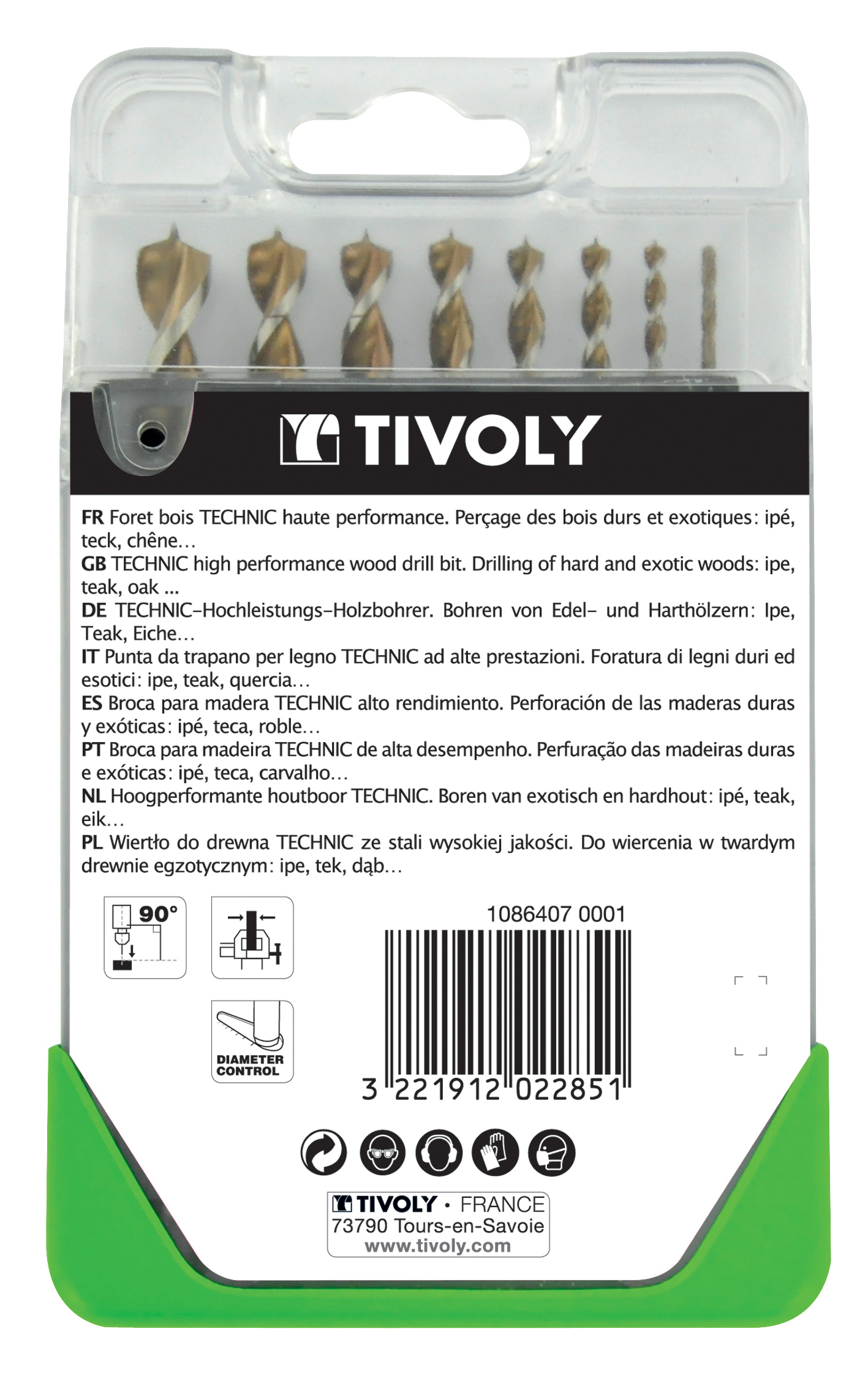 Coffret de 8 forets bois, Diam.2 à 10 mm TIVOLY - 4