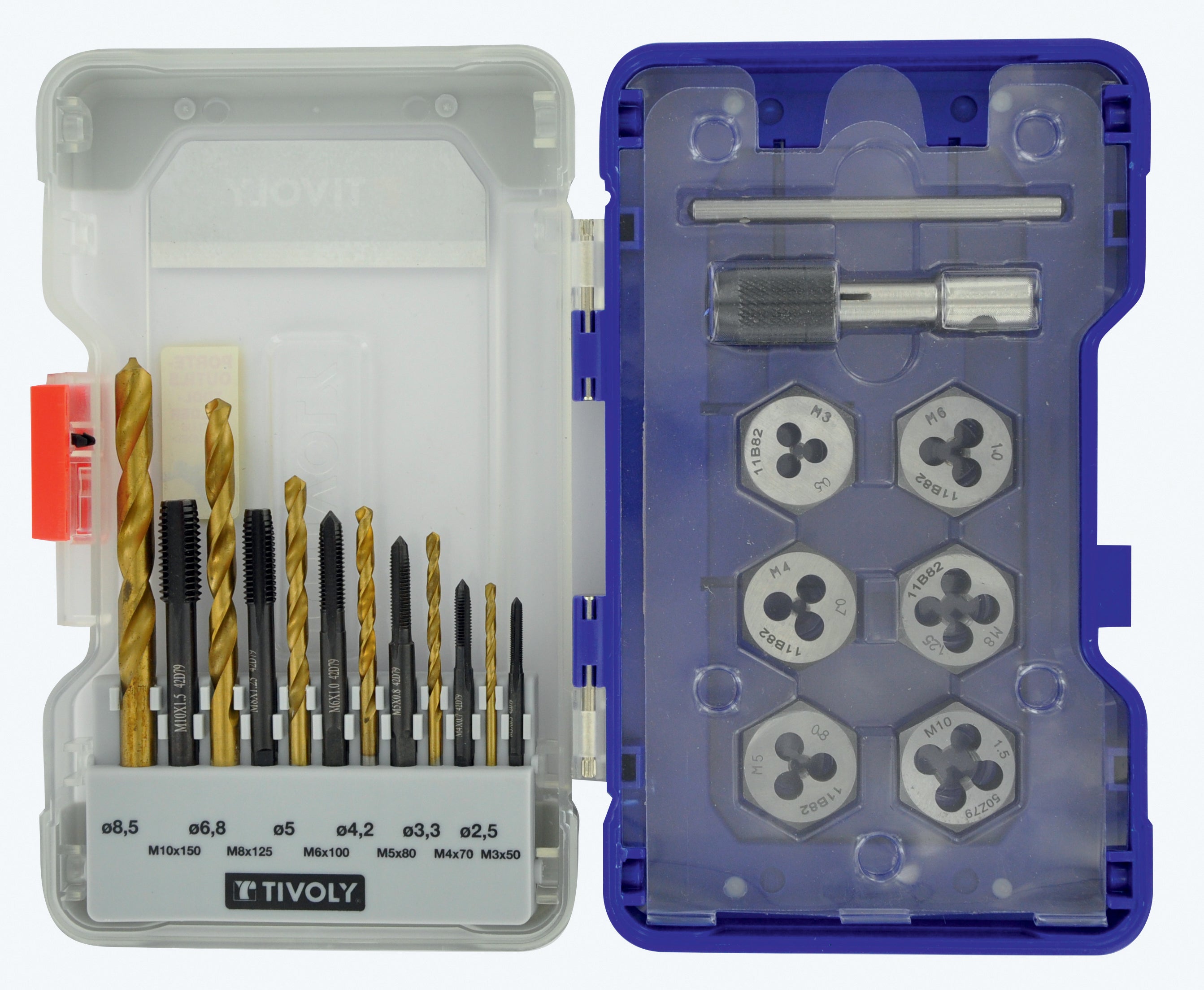 Coffret de 19 pièces de taraudage et filetage à métal, Diam. 2.5 à 8.5 mm TIVOLY - 2