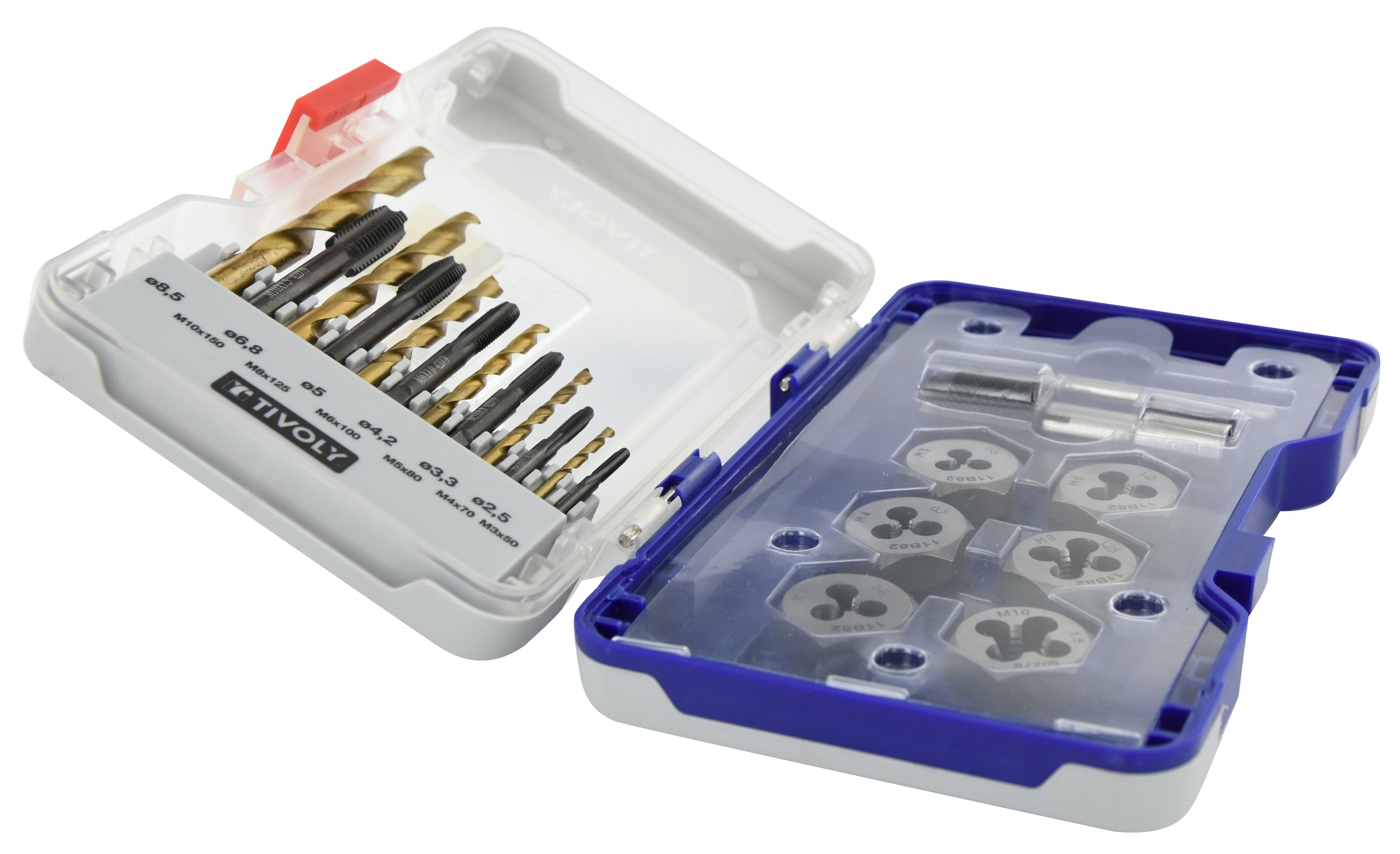 Coffret de 19 pièces de taraudage et filetage à métal, Diam. 2.5 à 8.5 mm TIVOLY - 3