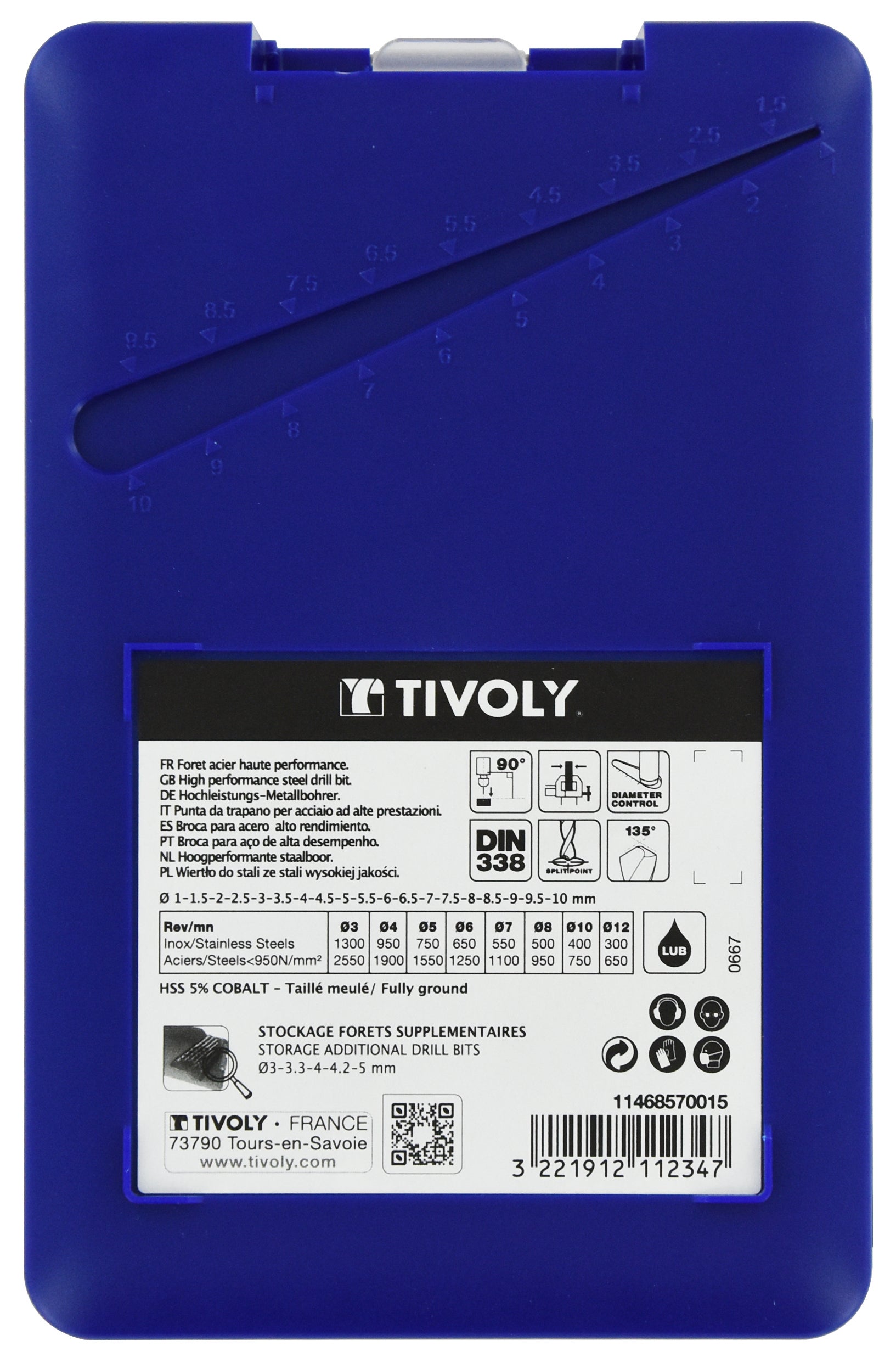 Coffret de 19 Forets à métal HSS, Diam.1 à 10 mm TIVOLY - 4