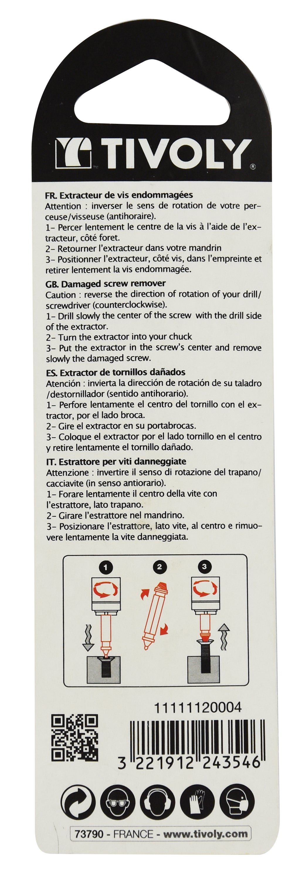 Lot de 2 extracteurs de vis endommagées 2en1 TIVOLY - 4