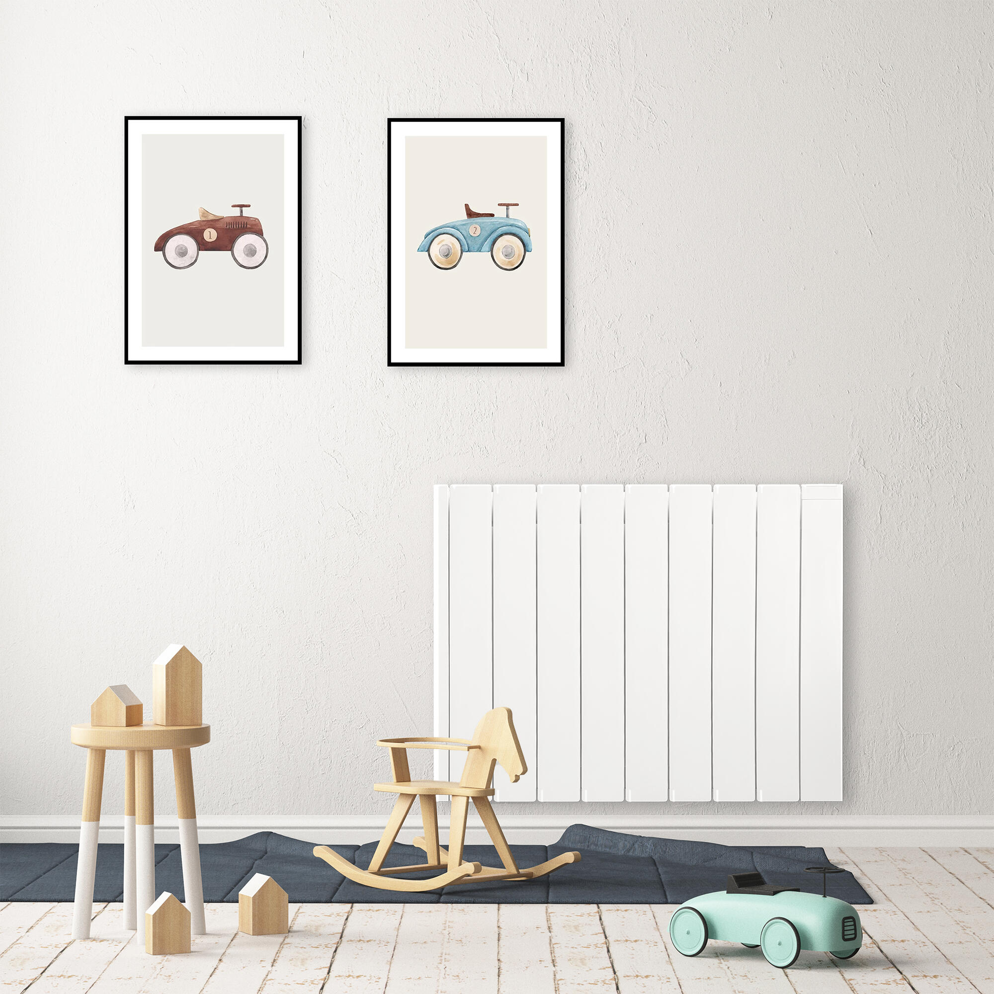 Radiateur électrique à inertie fluide 1500 W HJM Alanis horizontal blanc - 3