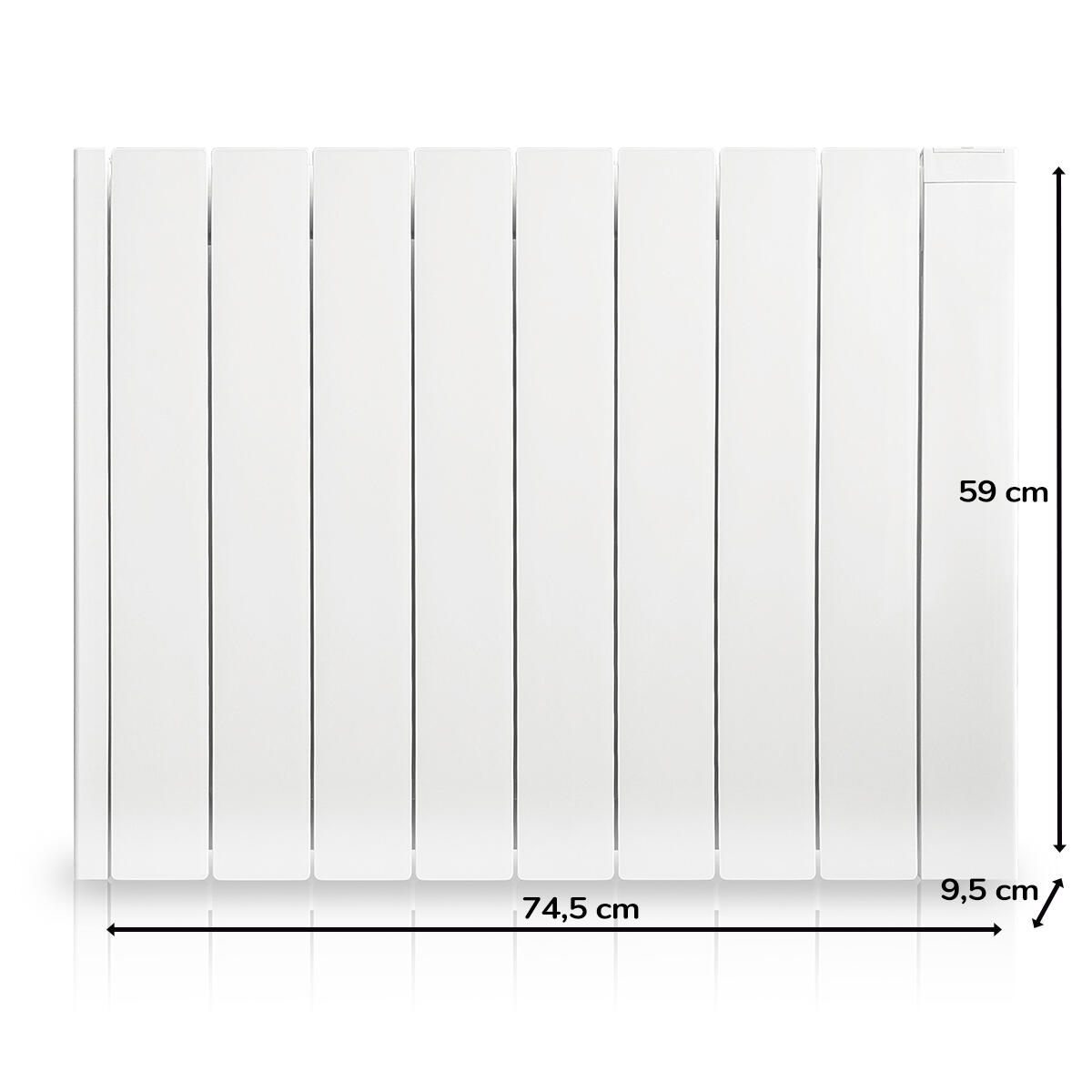 Radiateur électrique à inertie fluide 1500 W HJM Alanis horizontal blanc - 4