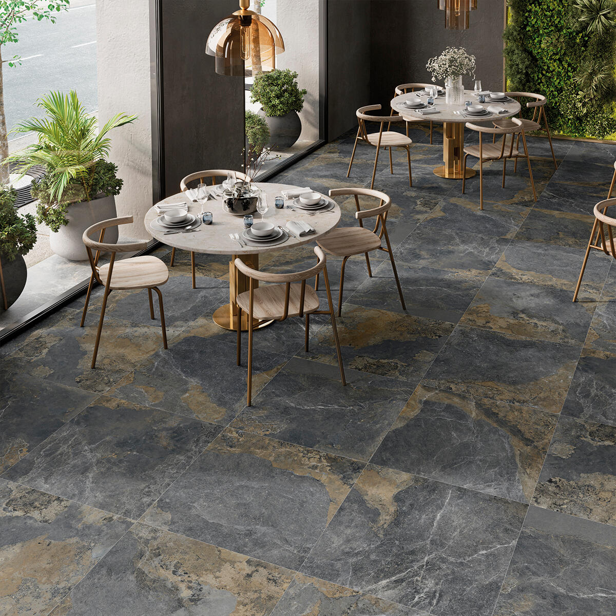 Suelo/azulejo porcelánico ulmo efecto piedra natural 74.5x74.5 cm c1 artens