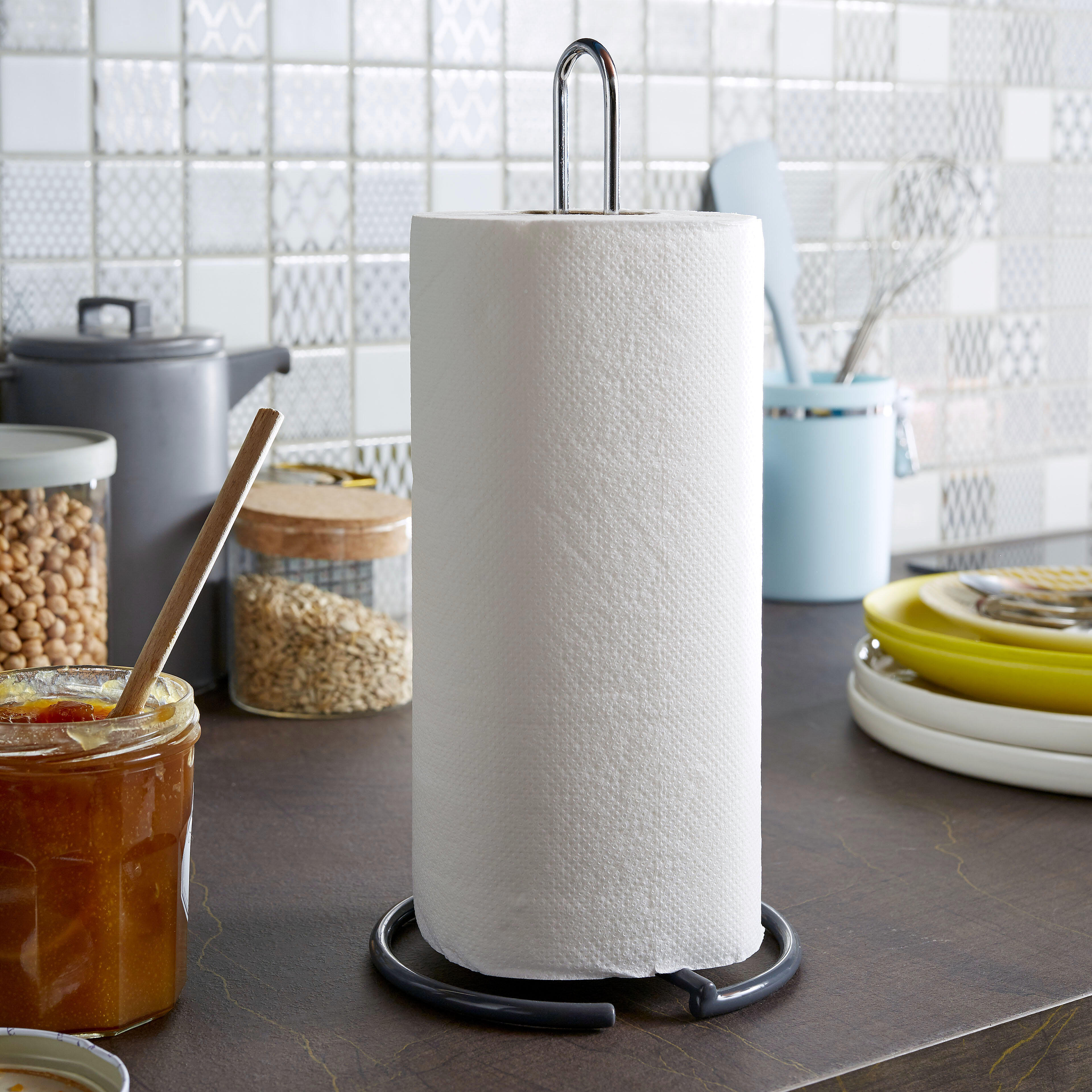 Stojak na ręcznik papierowy szary Delinia - 2