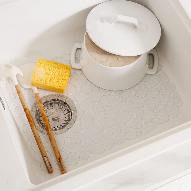 Tappetino Protettivo Per Lavello - 30x40 Cm In Gomma, Antiscivolo E Igienico, Colore Bianco - Foto 8