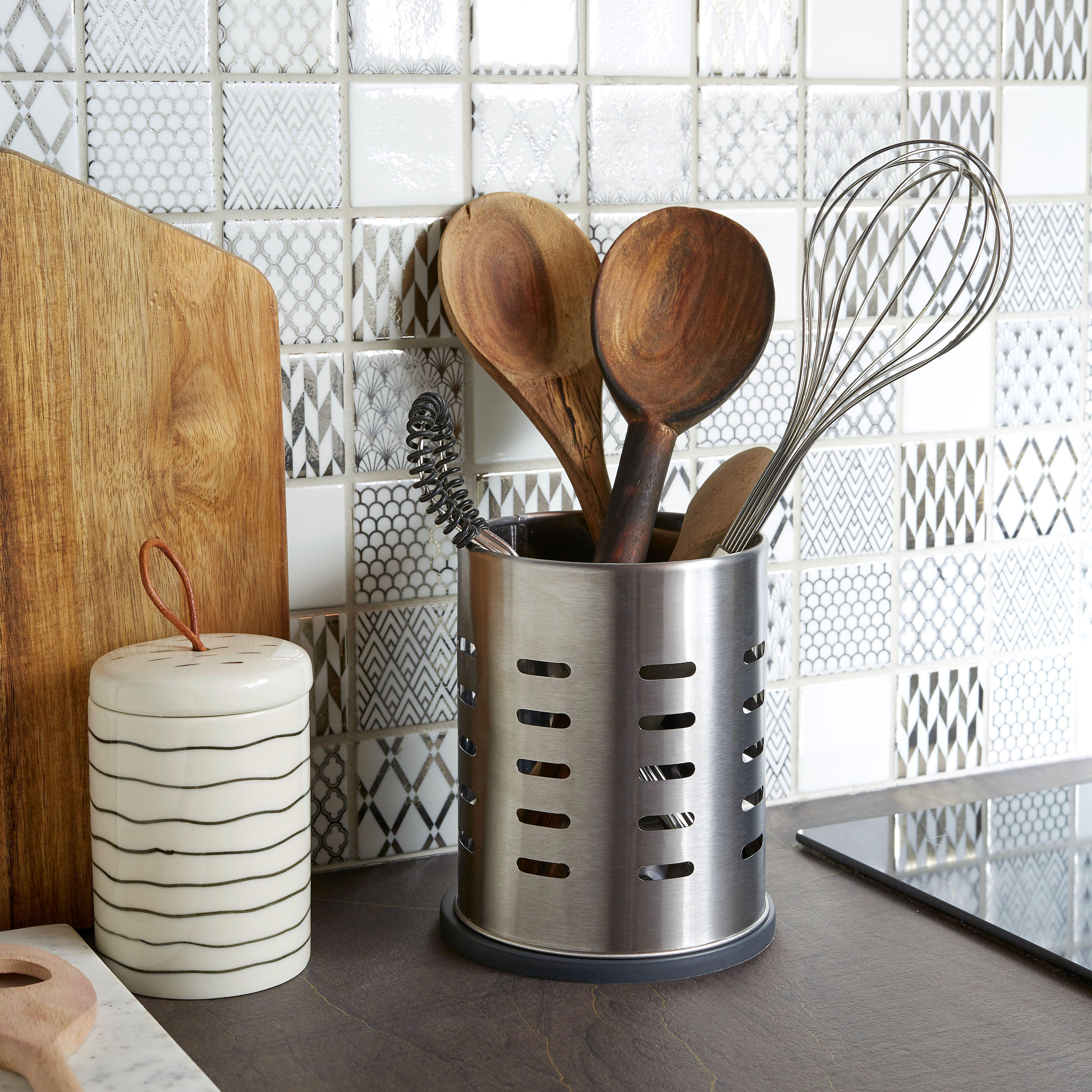 Recipiente portacubiertos inox satinado - 7