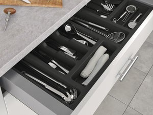 Set 5 porta utensilios para cajón cocina DELINIA ID acacia 1 L + 2 M + 2 S