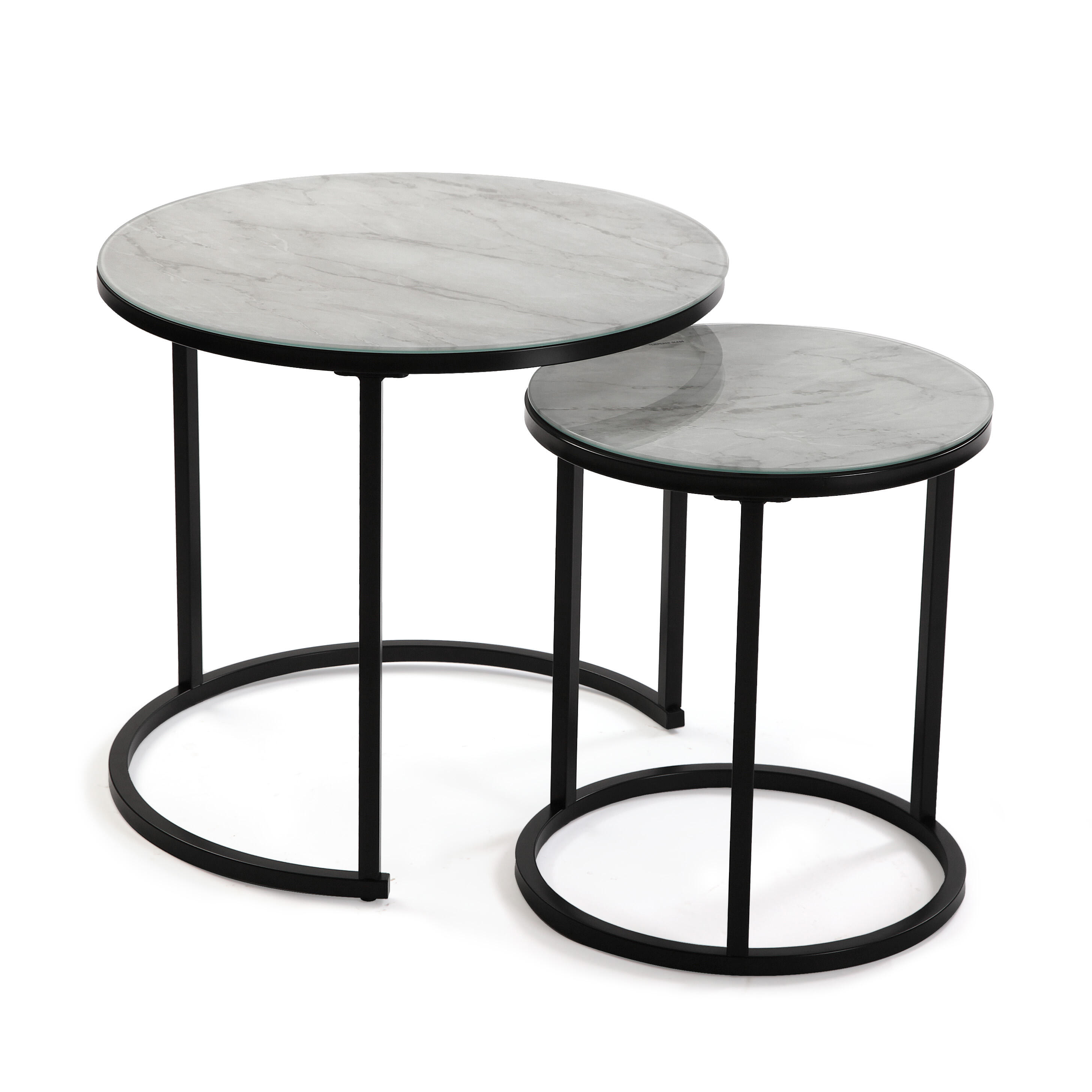 Conjunto de mesillas de metal gris 50x45x50cm