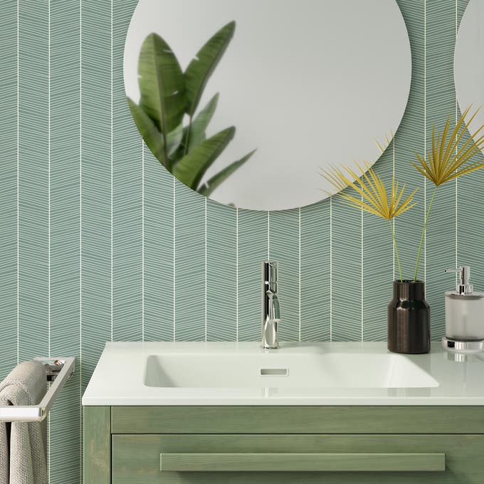 decoración de baños con papel pintado
