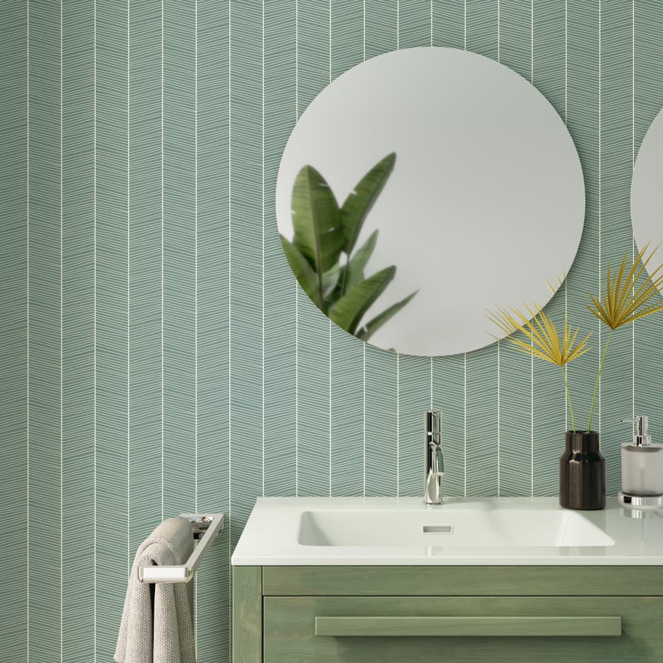 decoración de baños con papel pintado