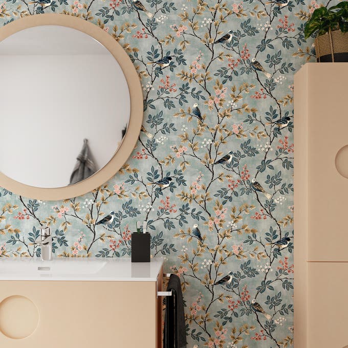 Papel pintado baño