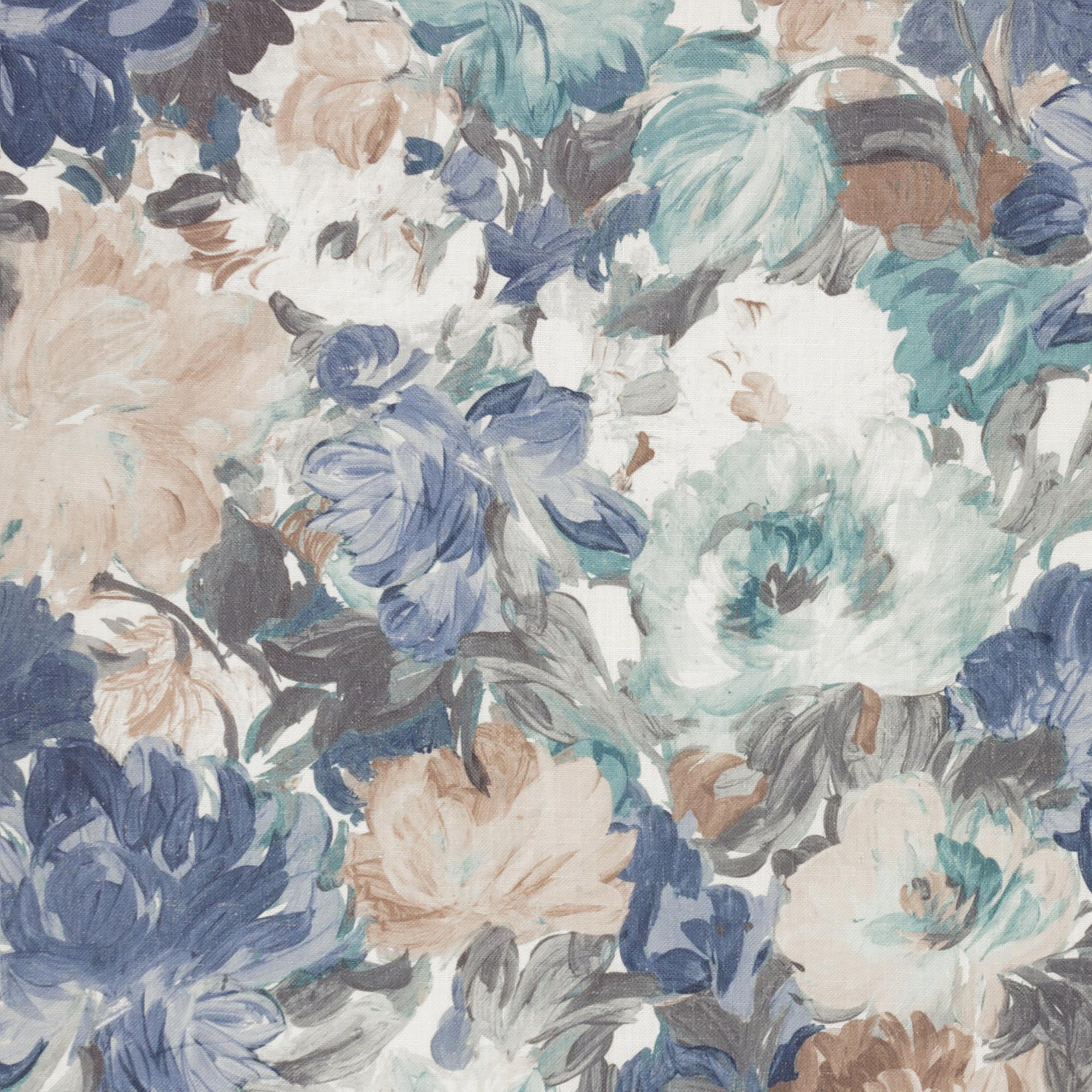 Tela al corte tapicería lino kent azul ancho 280 cm